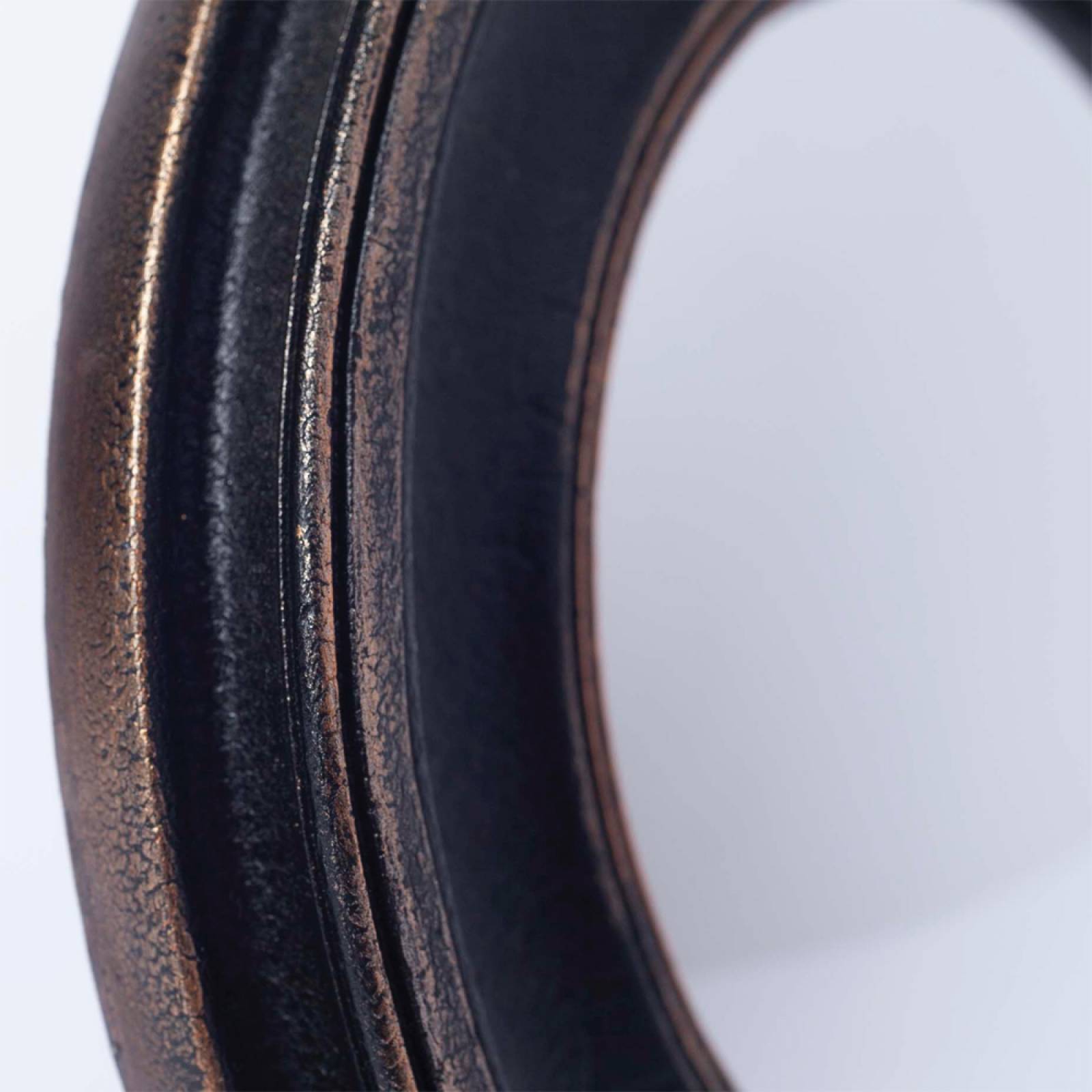 Small Round Convex Mirror With Black Patina D:23.5cm thumbnails