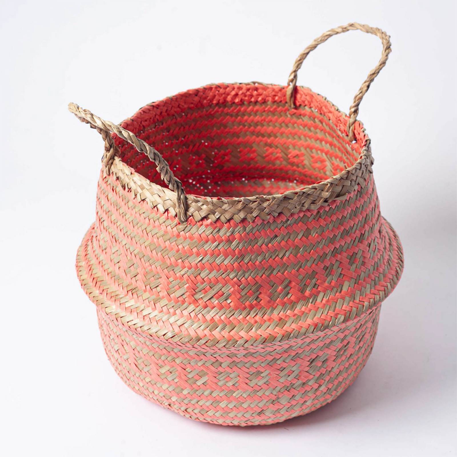 Small Seagrass Storage Basket In Coral thumbnails