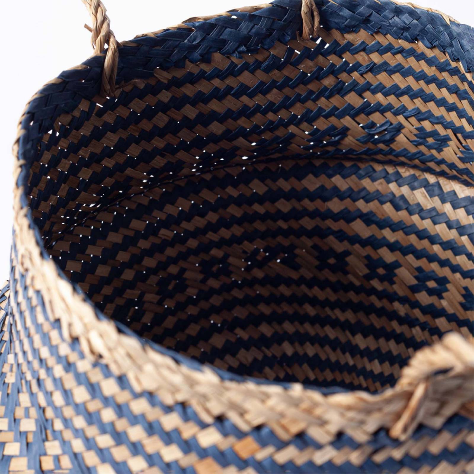 Small Seagrass Storage Basket In Navy Blue thumbnails