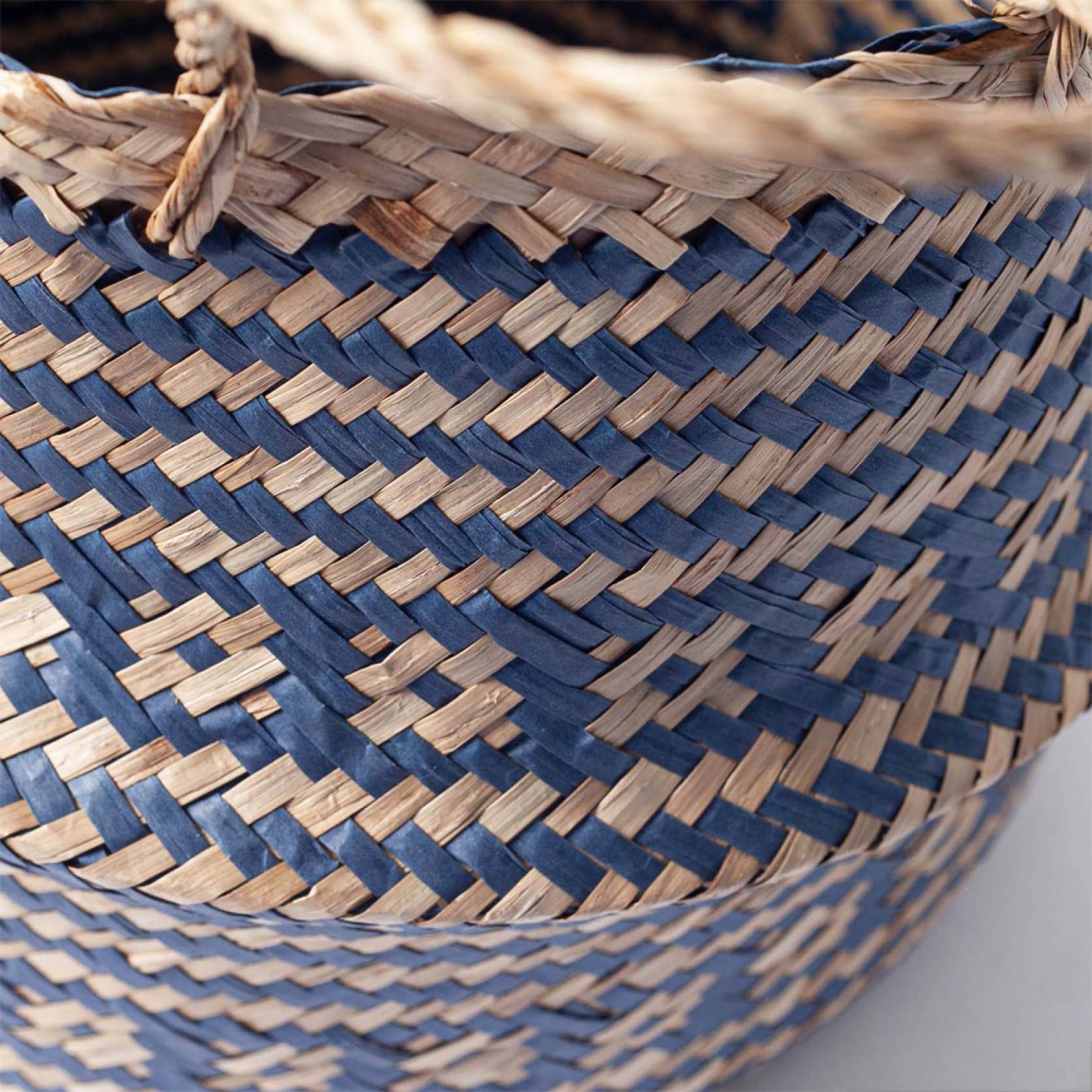 Small Seagrass Storage Basket In Navy Blue thumbnails