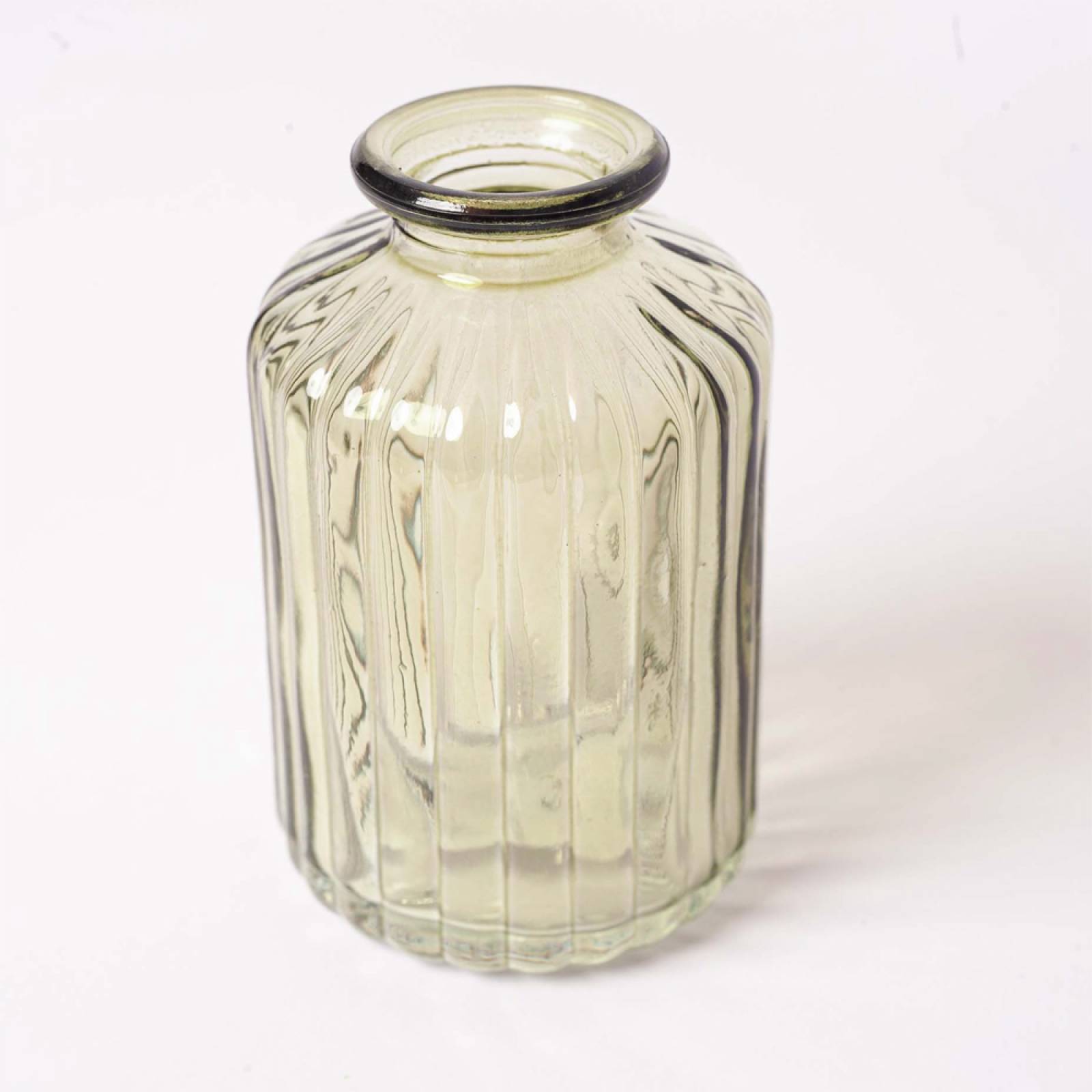 Small Single Stem Glass Vase In Moss Green thumbnails