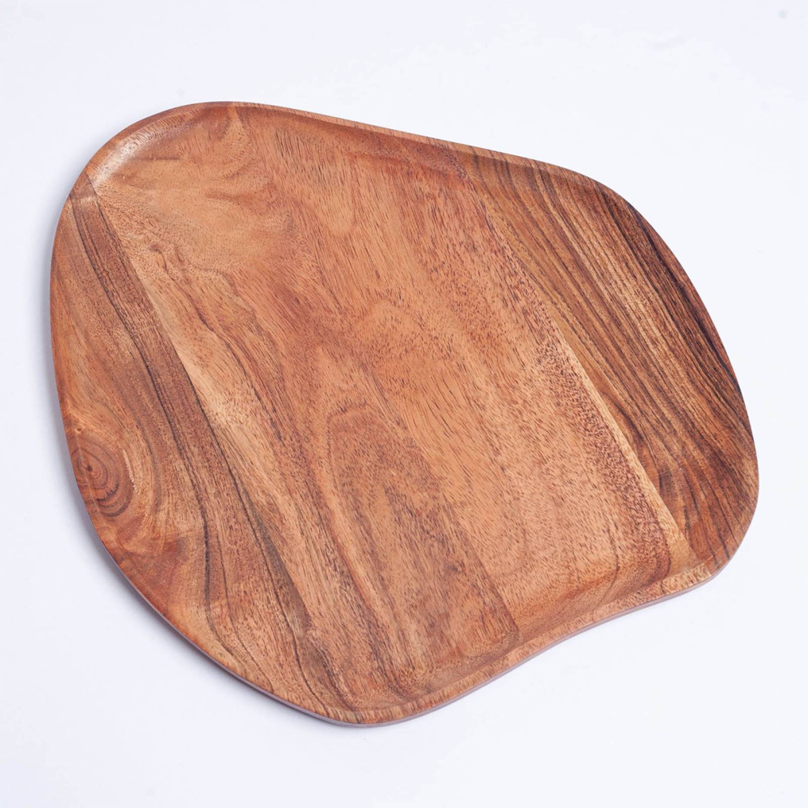 Small Wooden Organic Shaped Acacia Dish 31x27cm