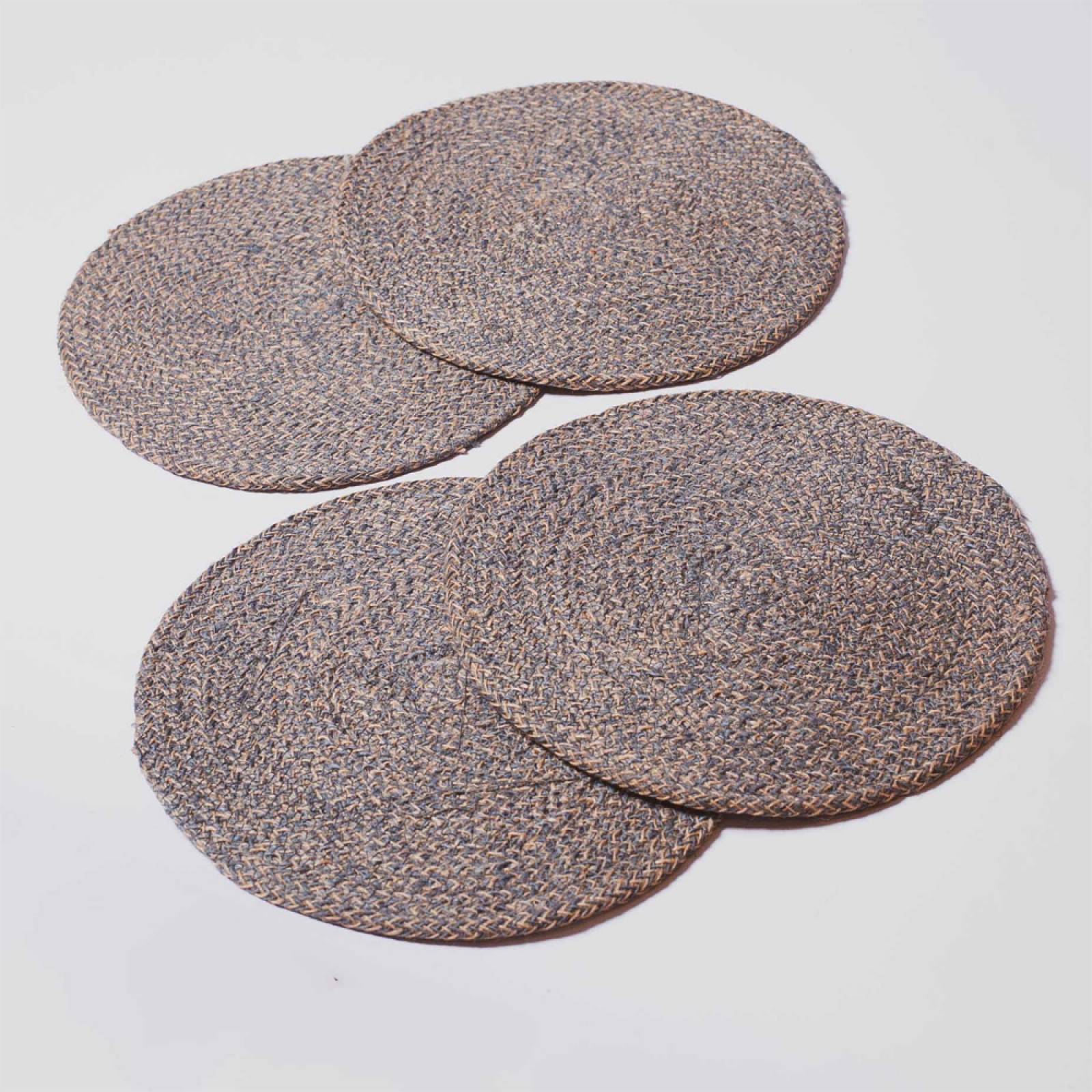 Set Of 4 Jute Placemats In Gull Grey 27cm thumbnails