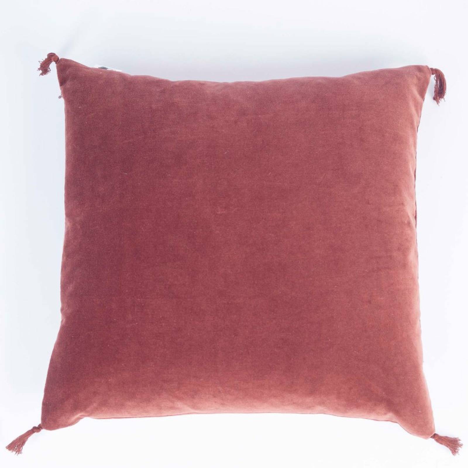 Square Velvet Cushion In Dark Rose 50x50cm