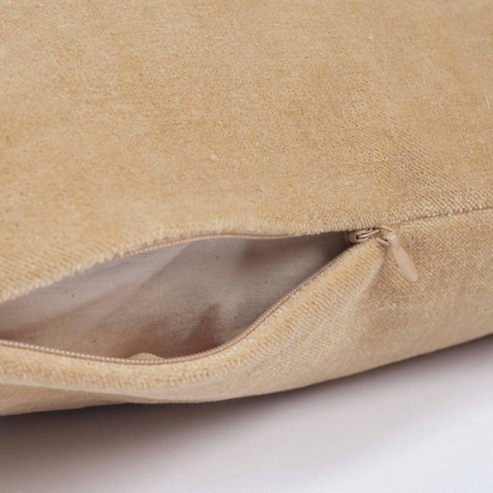 Square Velvet Cushion In Hemp 50x50cm thumbnails
