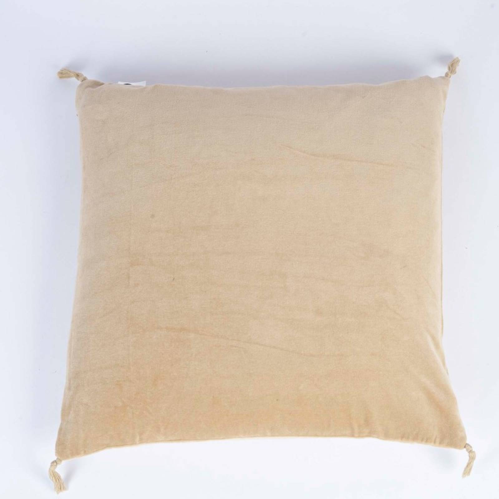 Square Velvet Cushion In Hemp 50x50cm