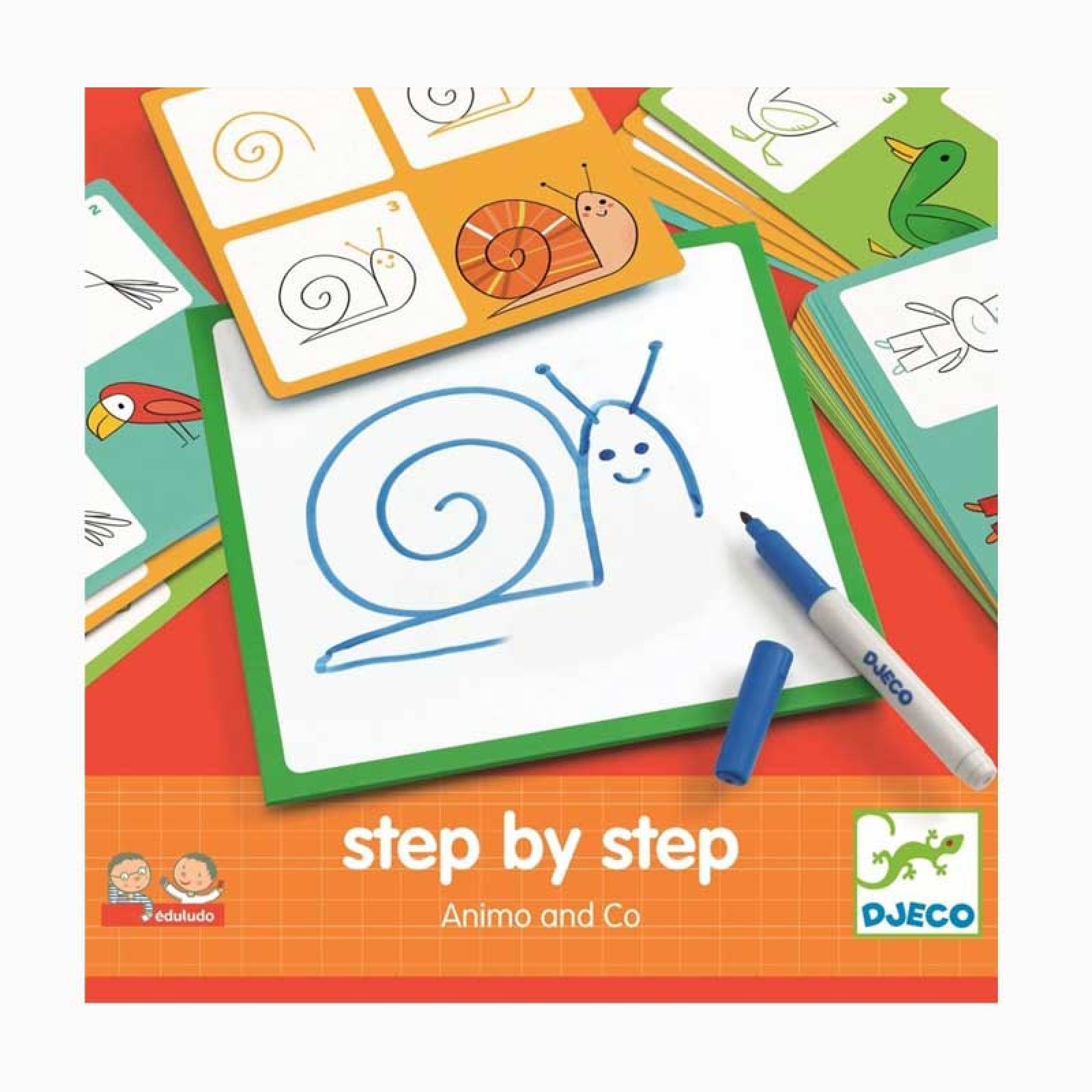 Step By Step Animo And Co Colouring Set By Djeco 4+