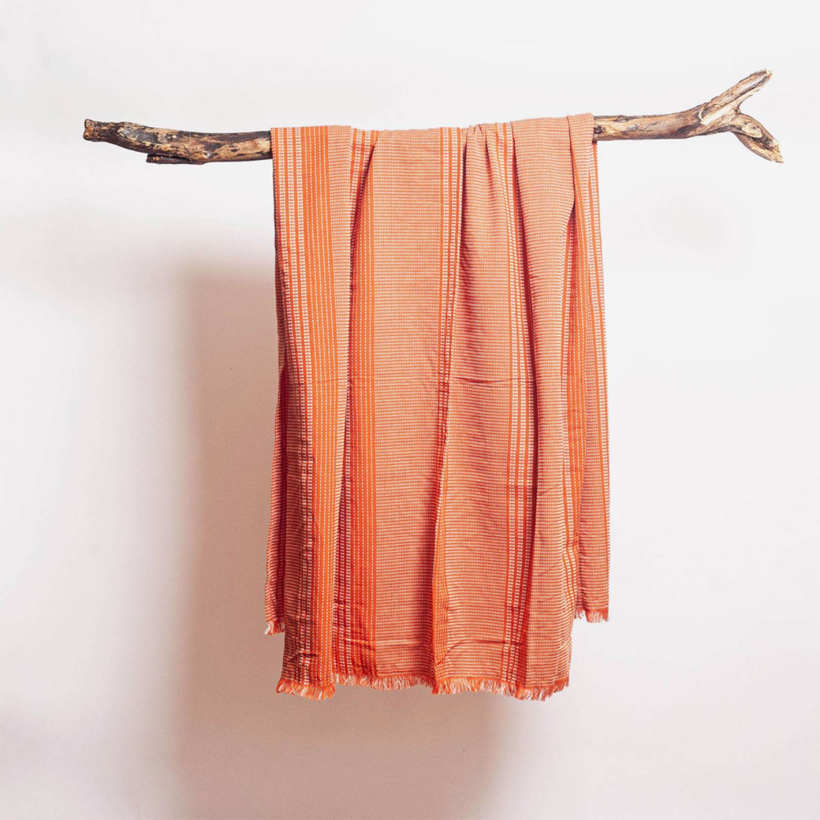 Striped Turkish Towel In Coral & White