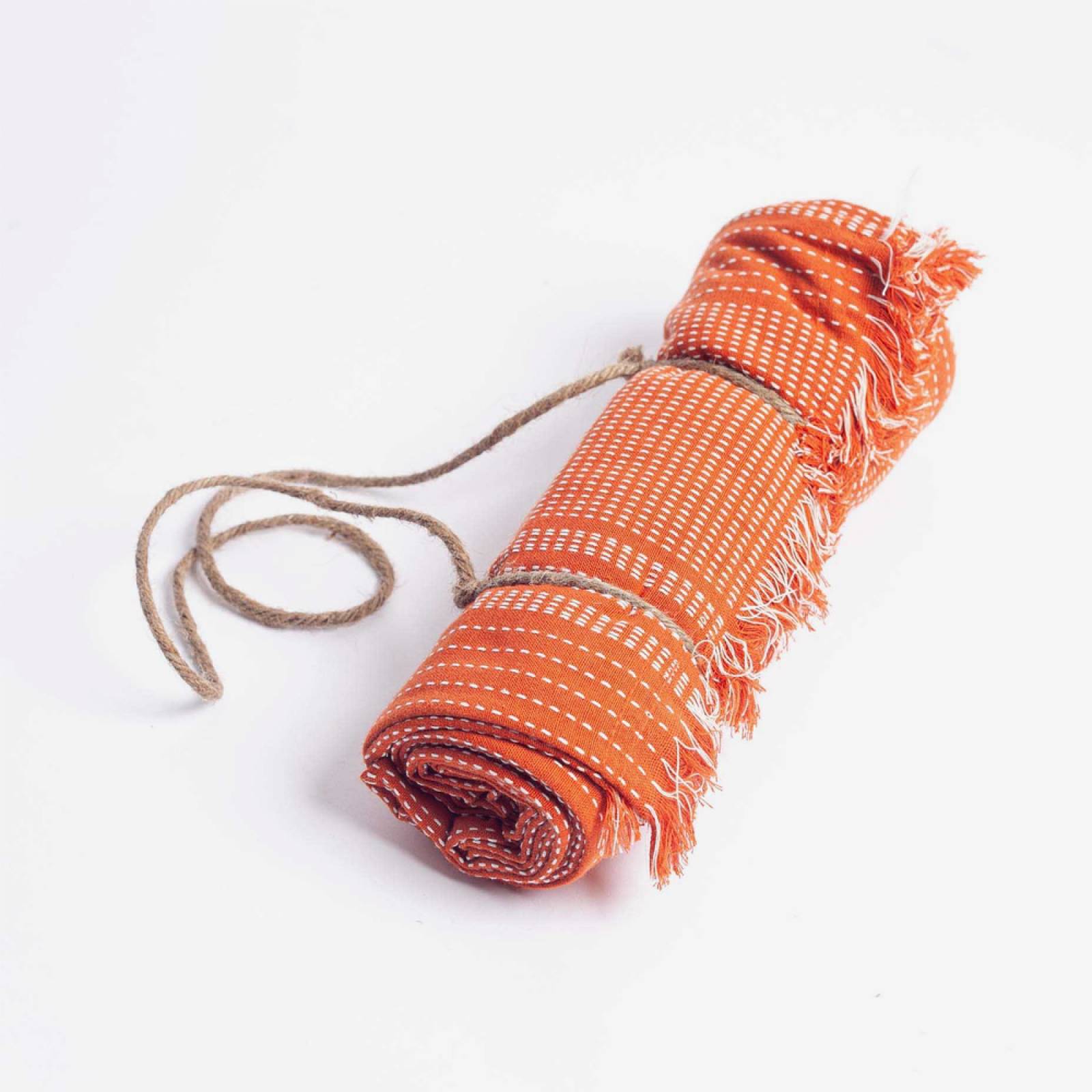 Striped Turkish Towel In Coral & White thumbnails