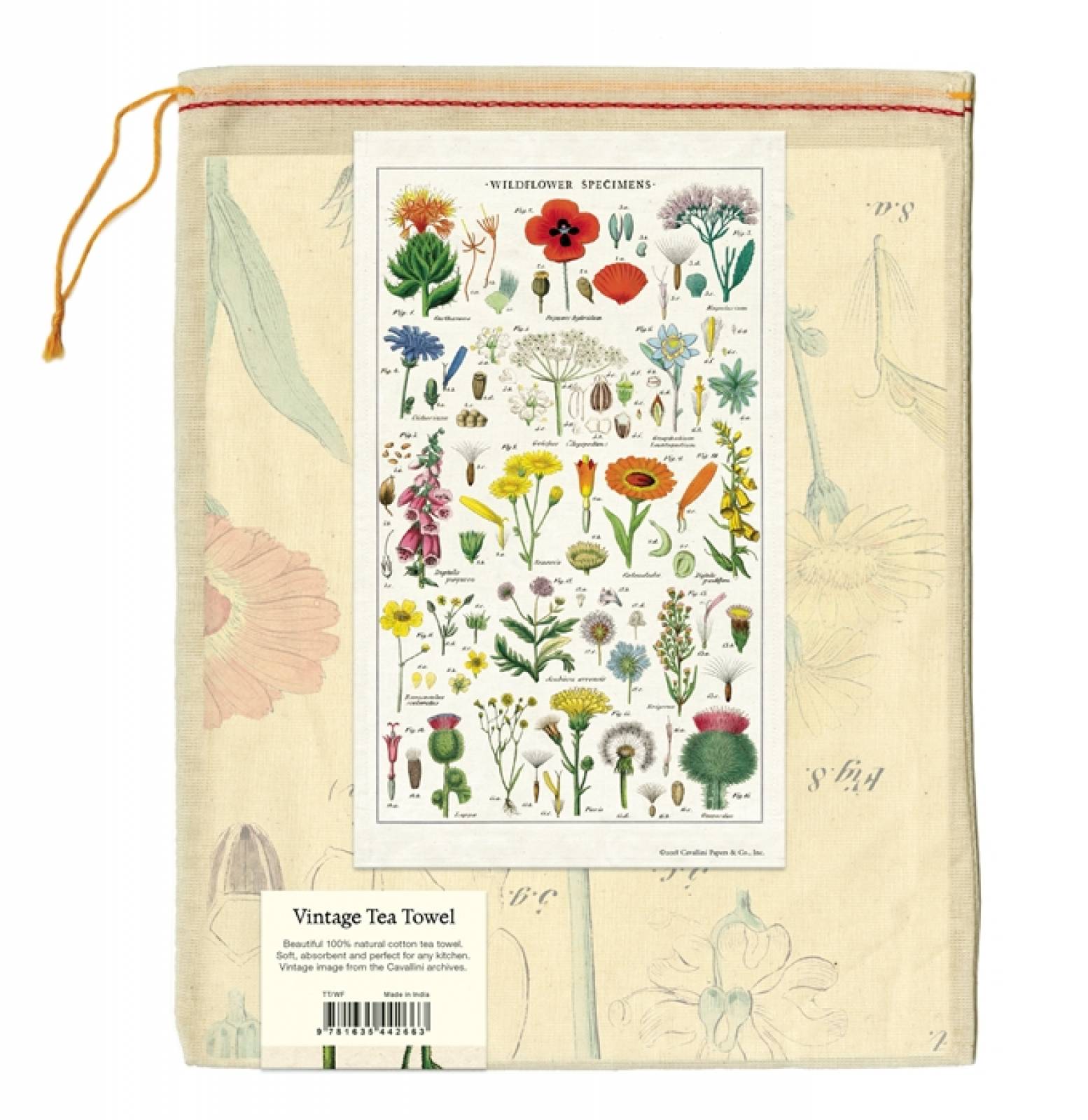 Wildflowers Cotton Tea Towel With Gift Bag thumbnails