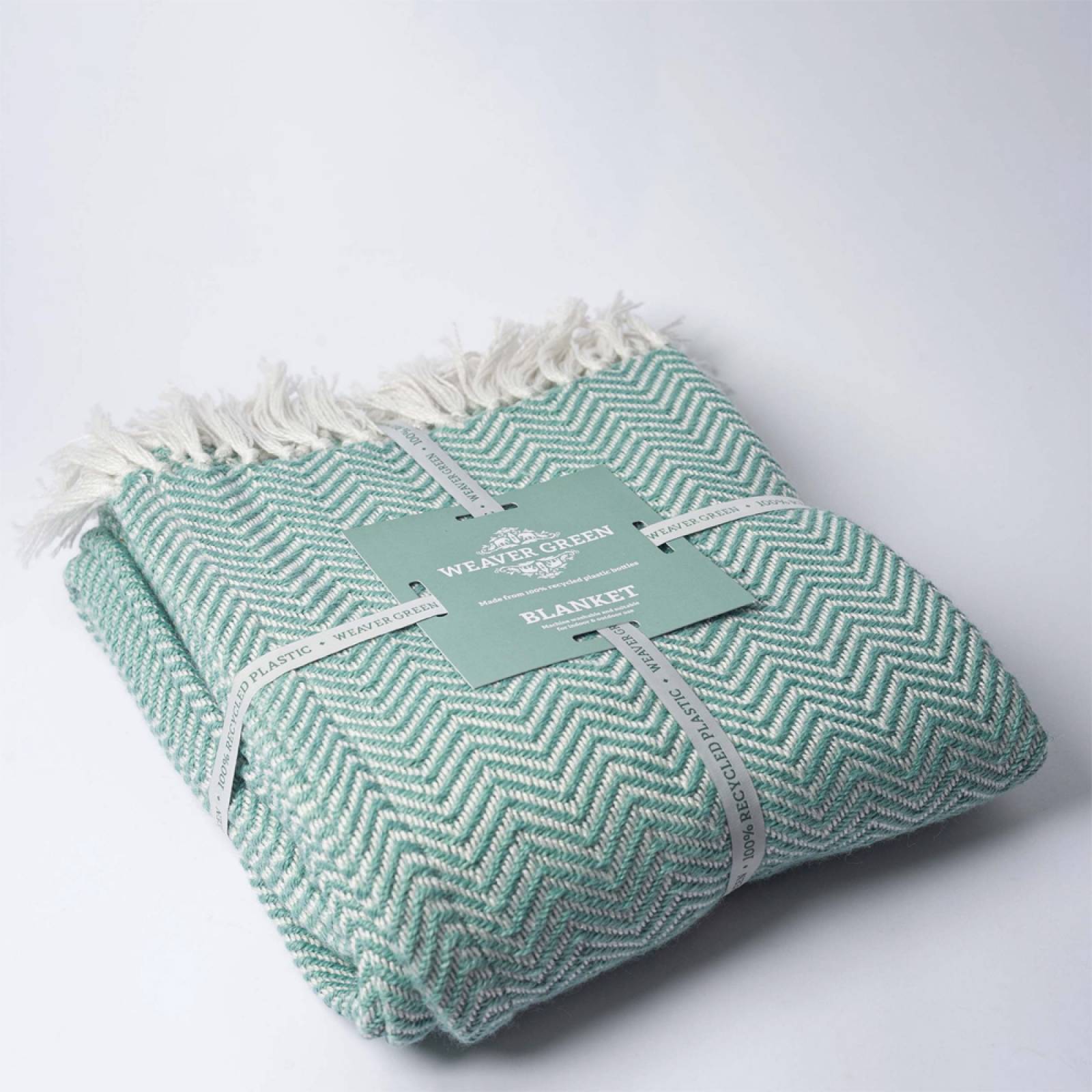 Teal Herringbone Blanket - From Recycled Plastic Bottles