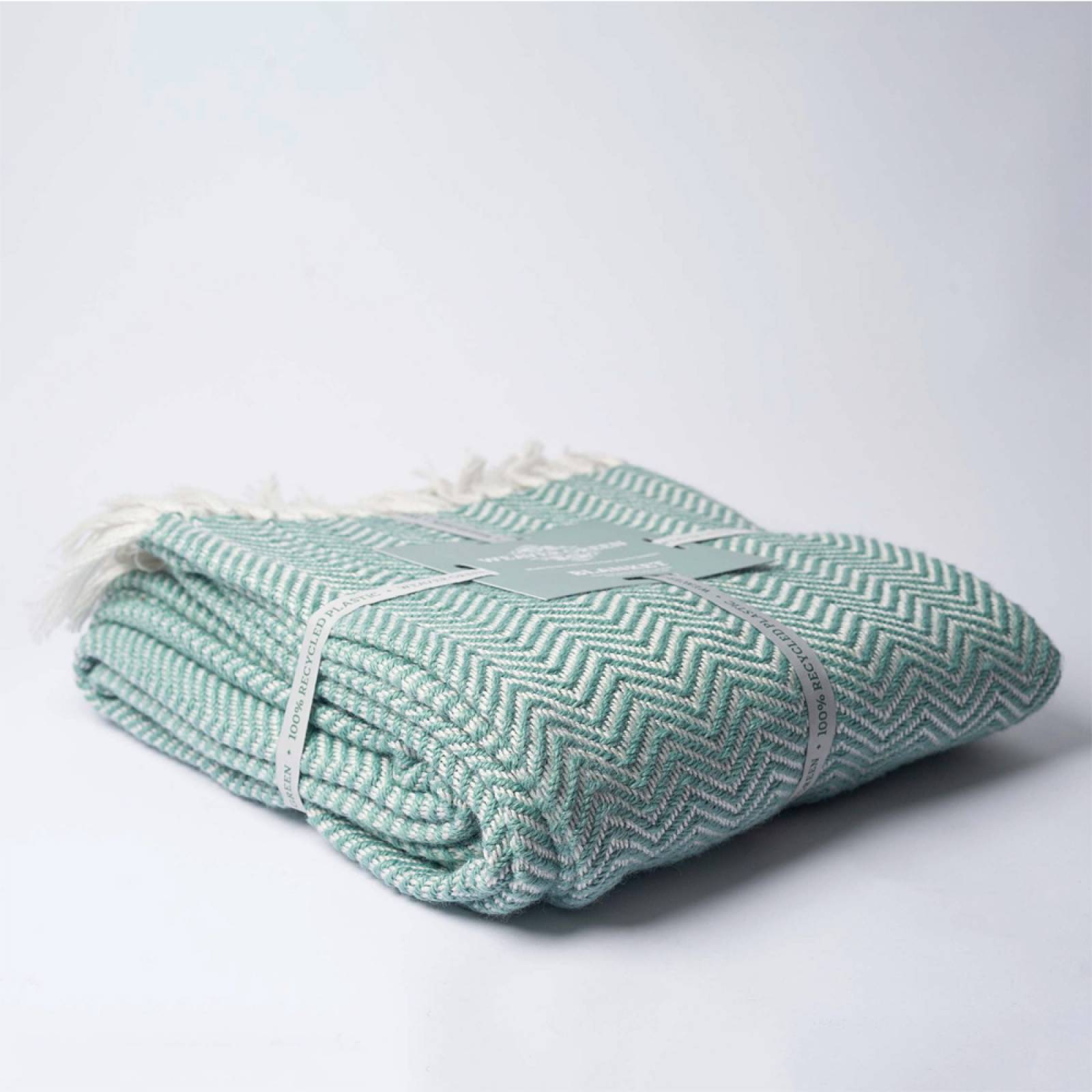 Teal Herringbone Blanket - From Recycled Plastic Bottles thumbnails