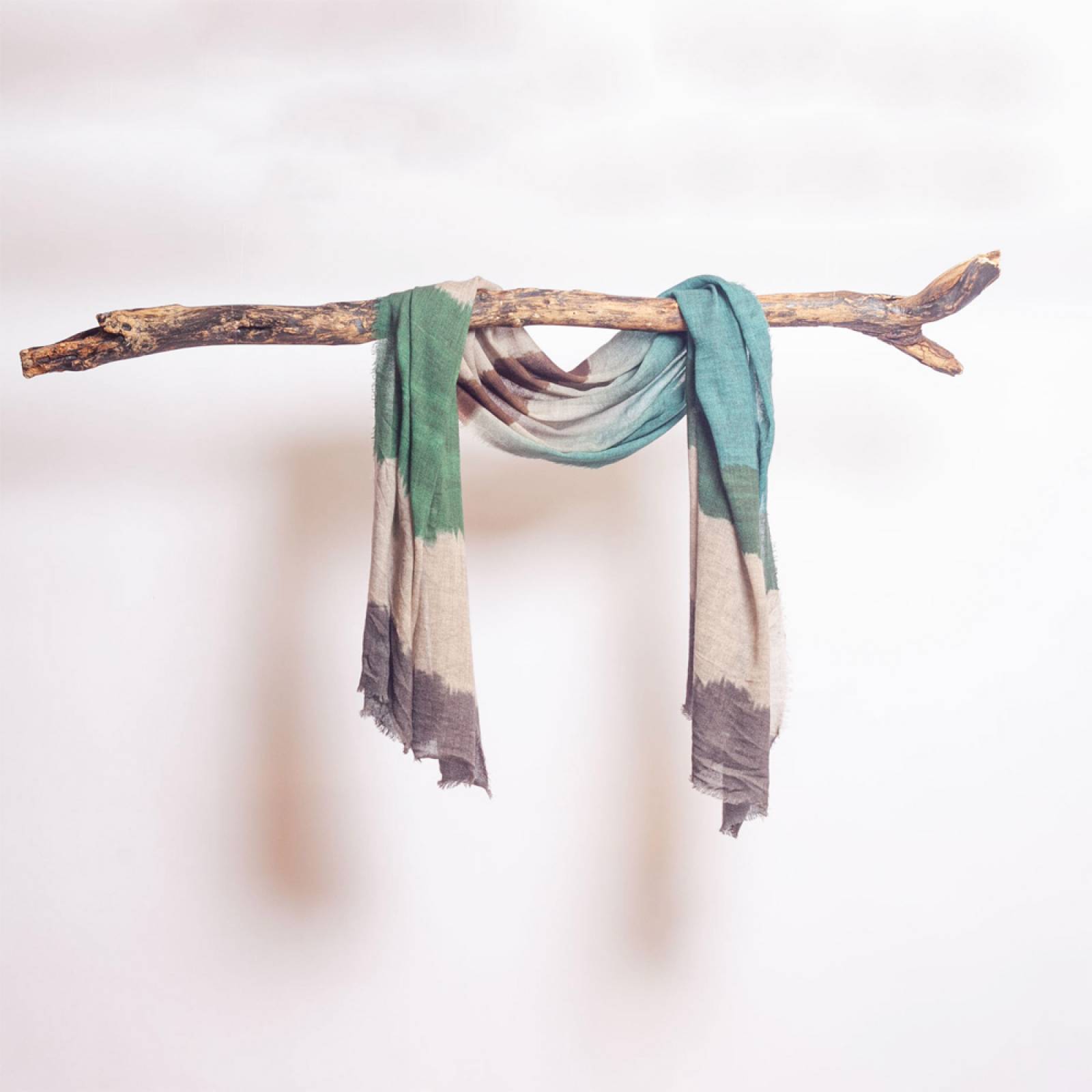 Teal Stripe Wool & Modal Scarf By Jo Edwards thumbnails