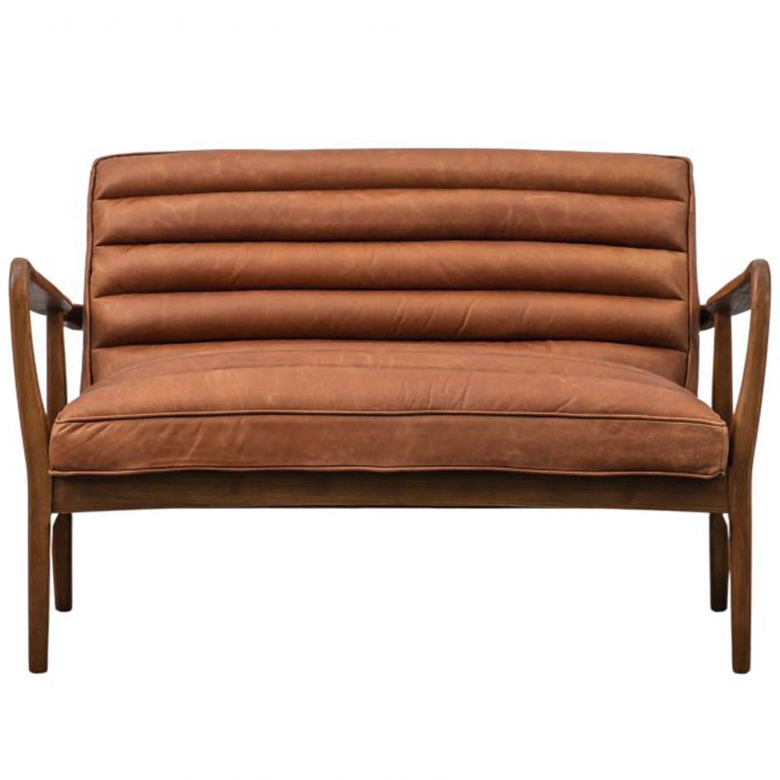 The Auto Oak 2 Seater Sofa in Distressed Brown Leather