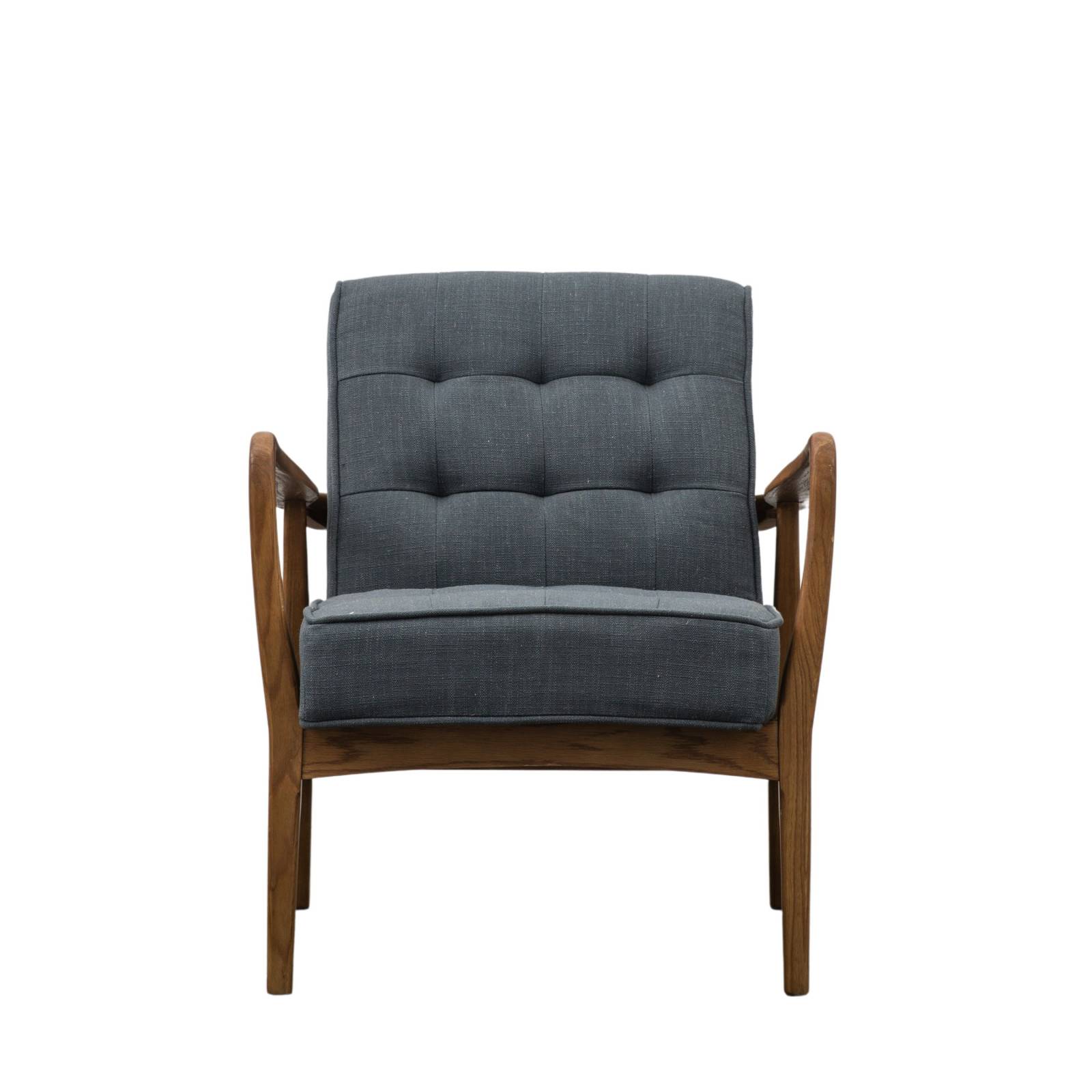 The Olsen Oak Armchair in Grey Fabric thumbnails