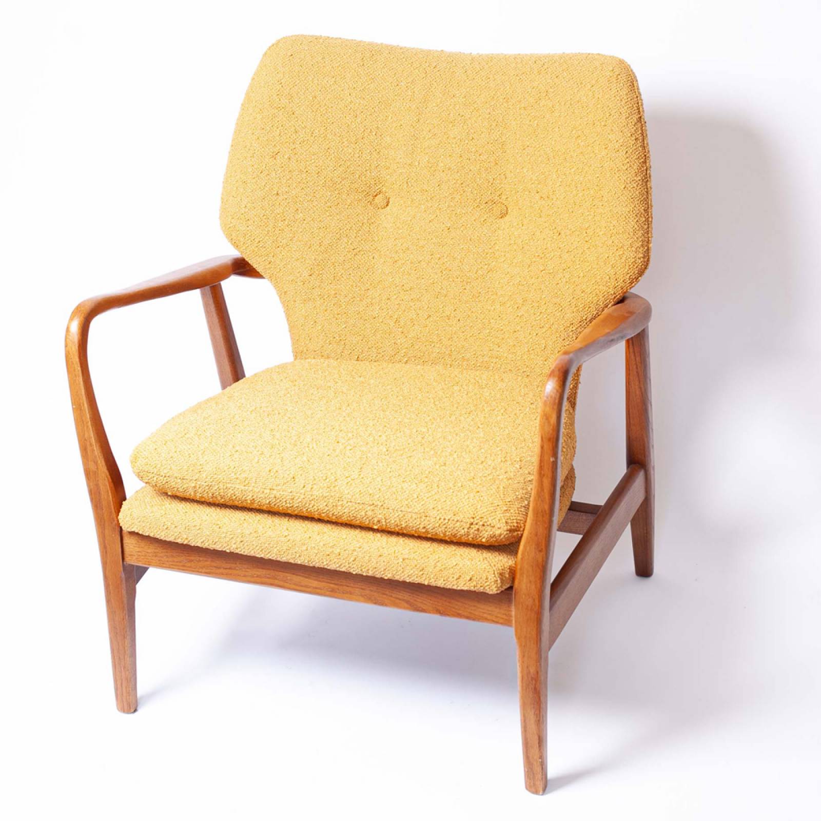 The Button Armchair in Ochre Fabric