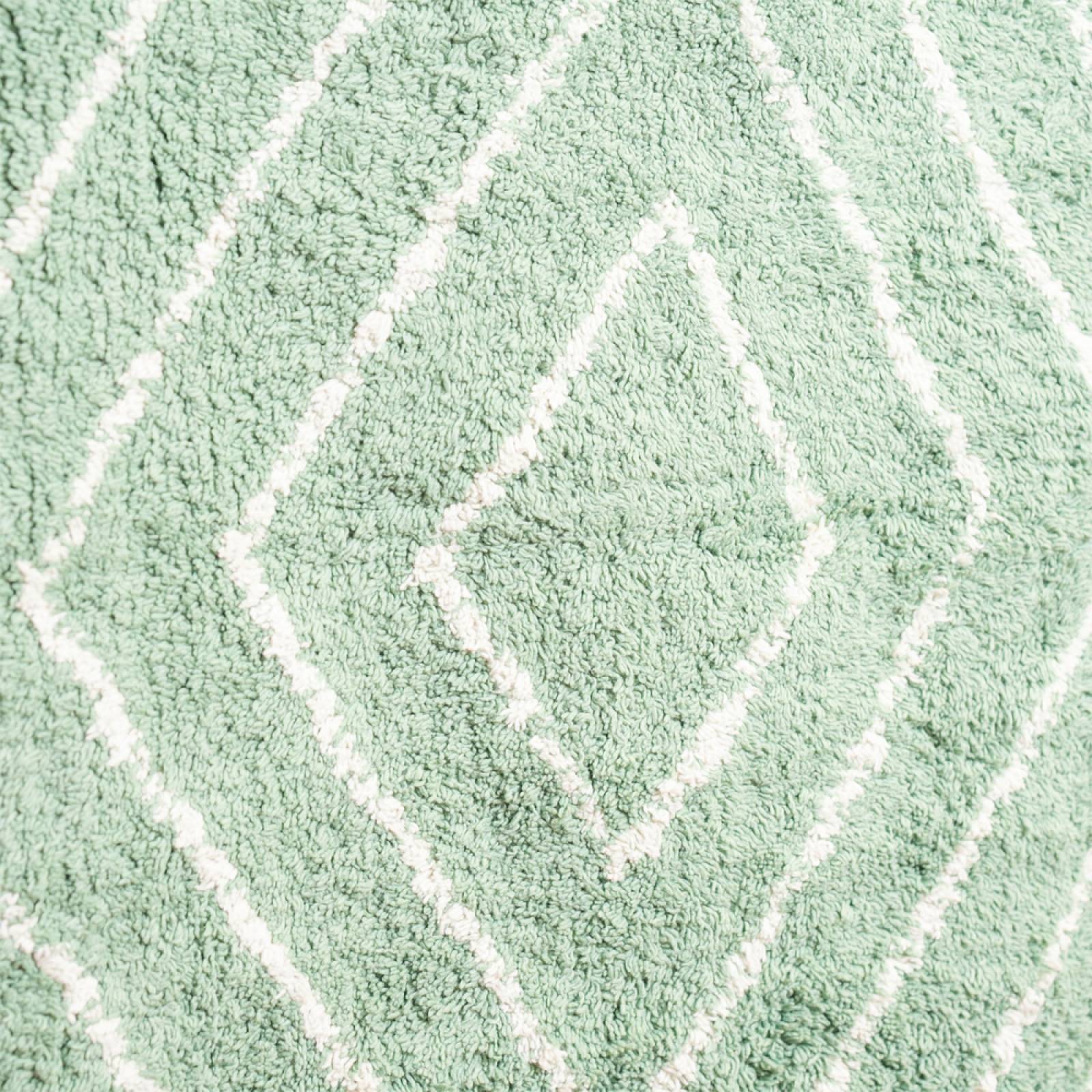 Tufted Bath Mat With Tassels In Dusty Green thumbnails