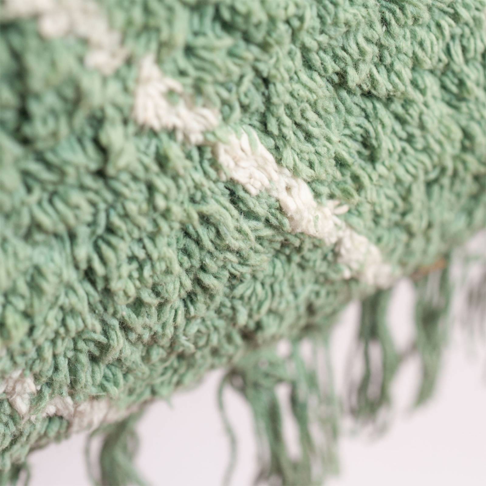 Tufted Bath Mat With Tassels In Dusty Green thumbnails