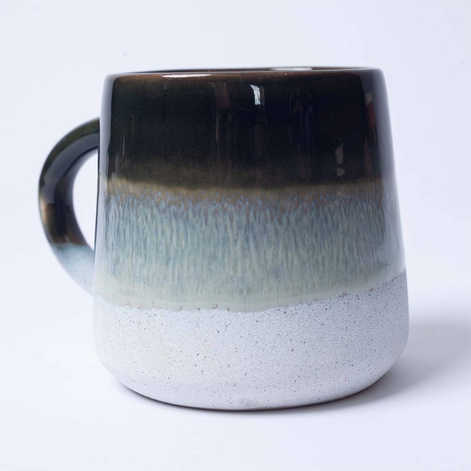 Two Tone Dip Glazed Stoneware Mug In Green thumbnails