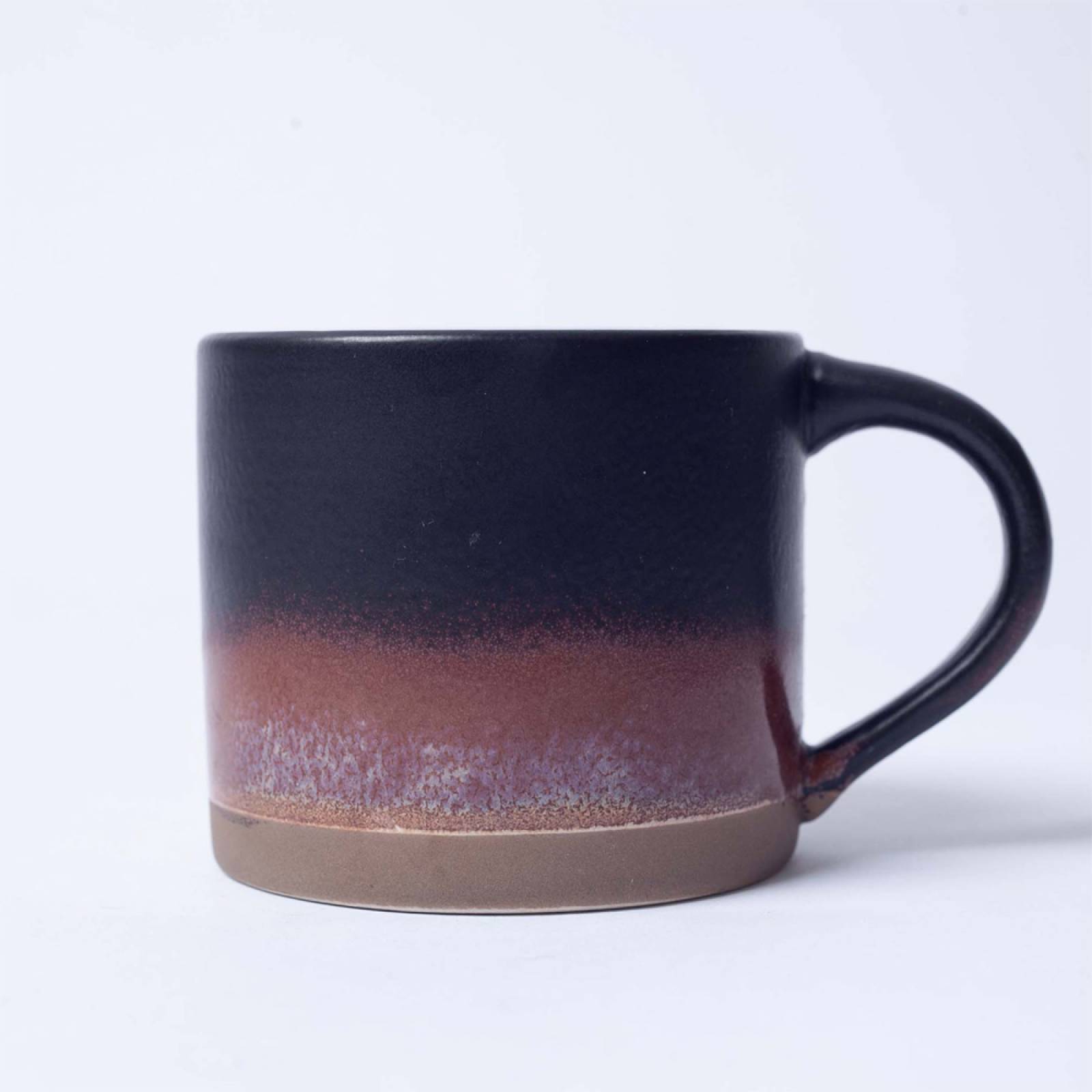 Two Tone Matte Stoneware Cup In Black