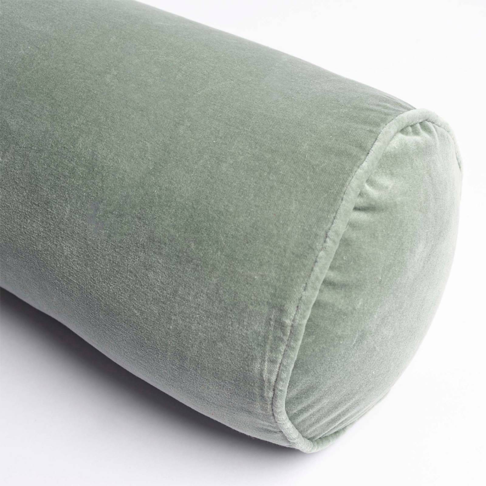 Velvet Bolster Cushion In Aqua thumbnails