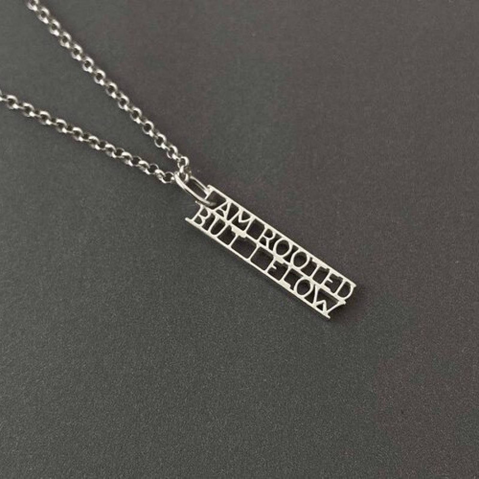 Virginia Woolf - Rooted Silver Quote Necklace By Ordbord