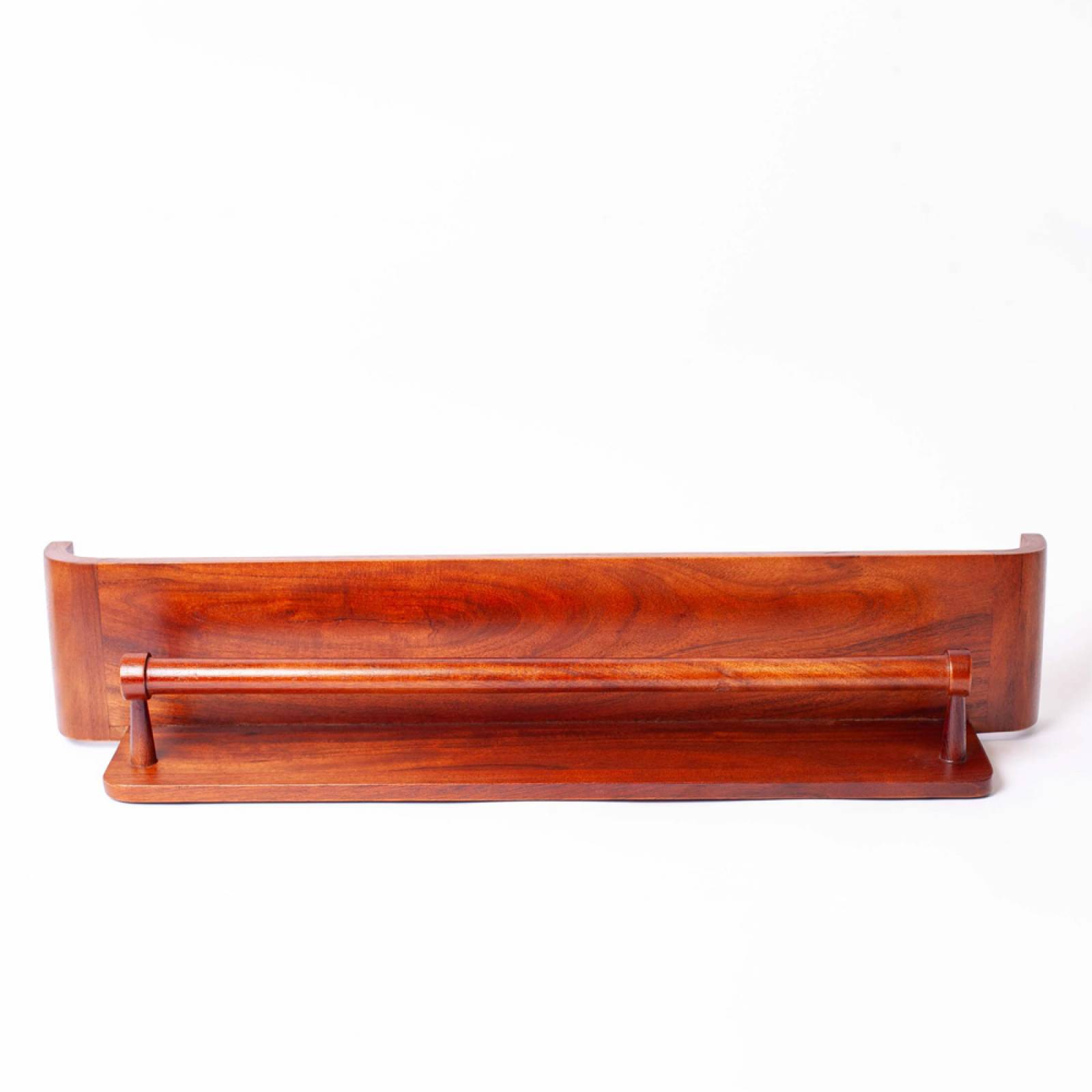 Wooden Mid Century Style Wall Shelf With Rail thumbnails