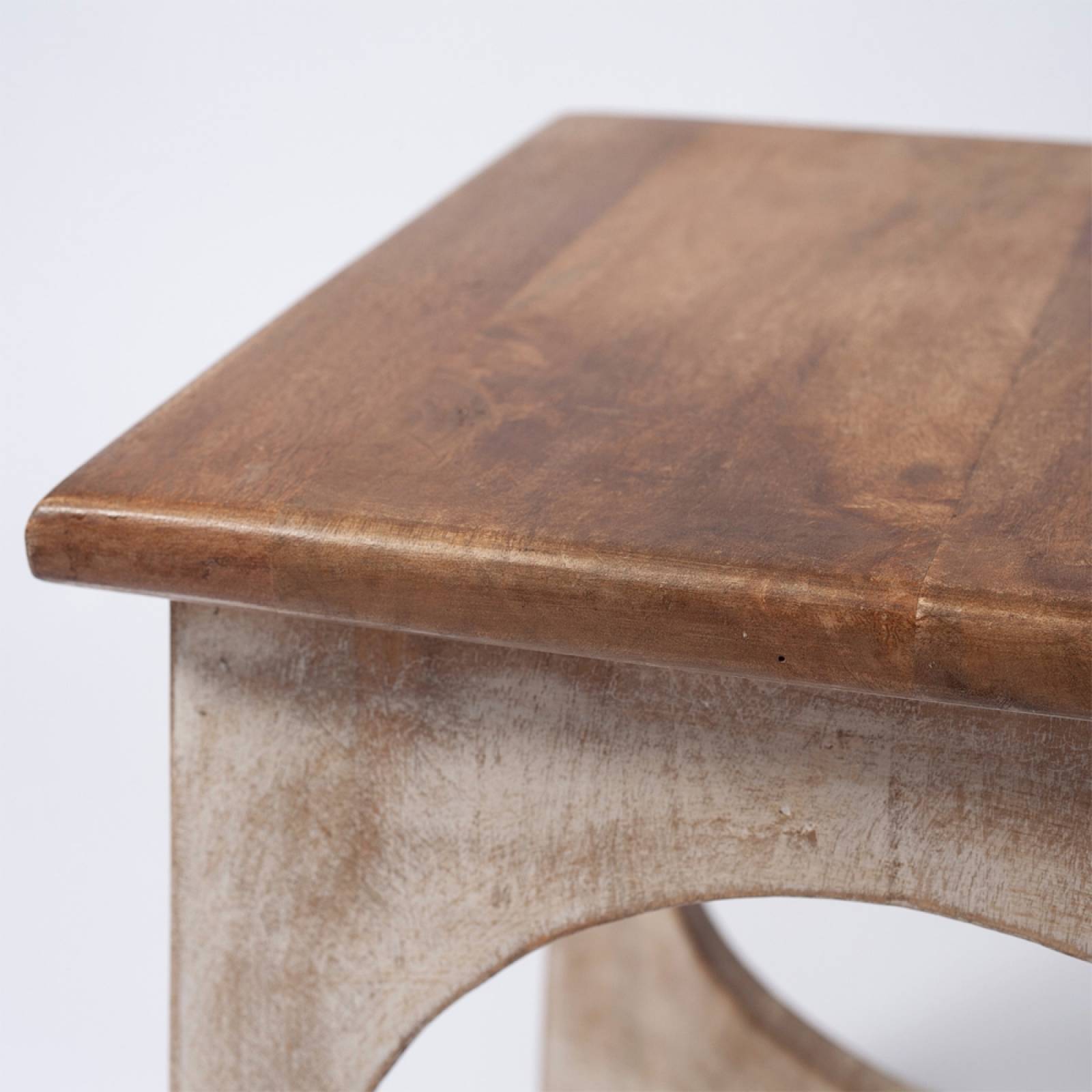 Wooden Side Table With Circular Cut Out H:46cm thumbnails
