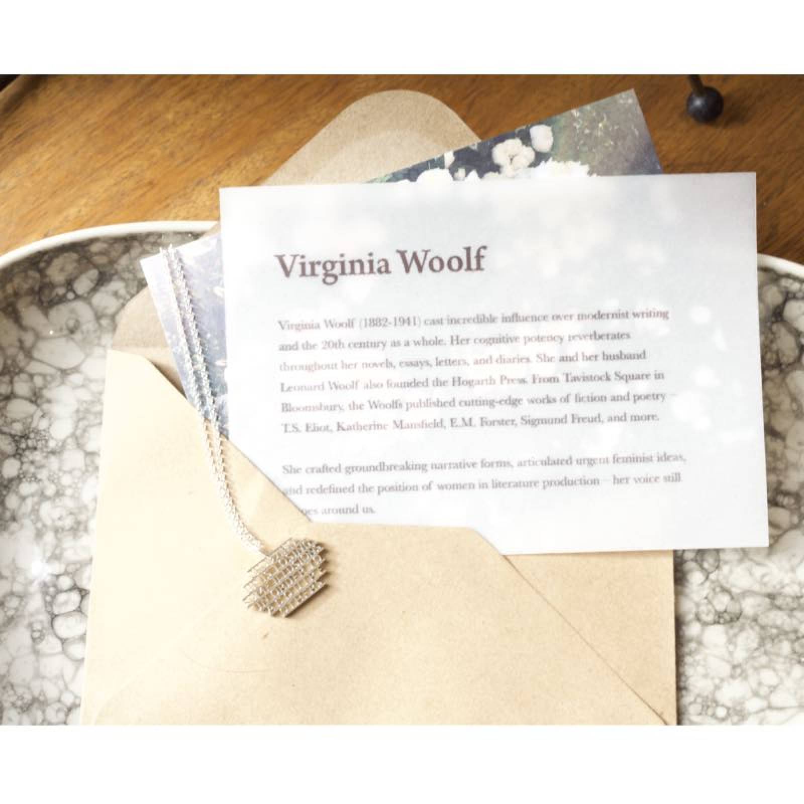 Virginia Woolf - Illusions Silver Quote Necklace By Ordbord thumbnails