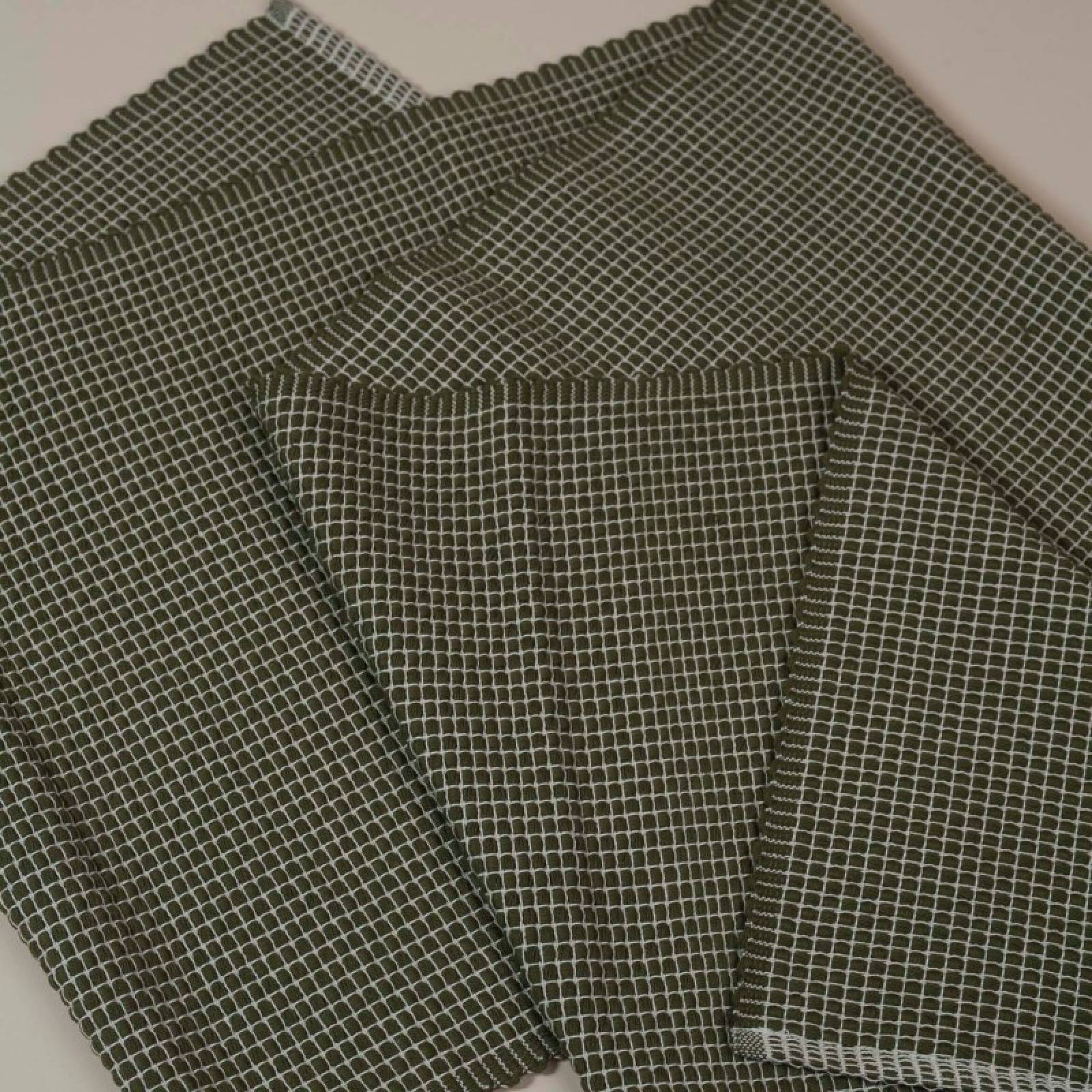 Woven Cotton Table Runner In Olive thumbnails