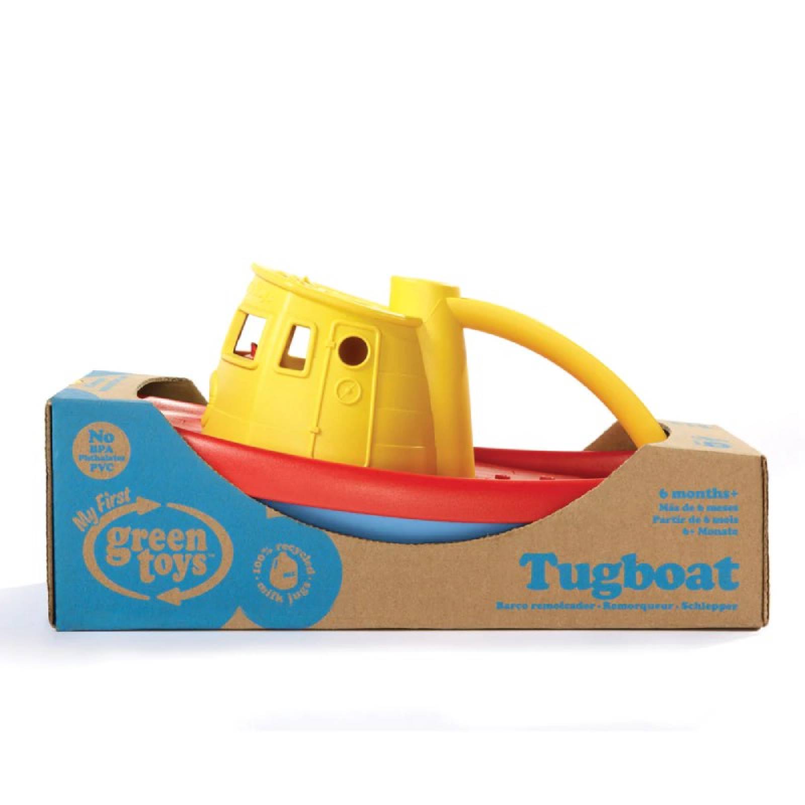 Yellow Top Pouring Tug Boat By Green Toys 6m+ thumbnails