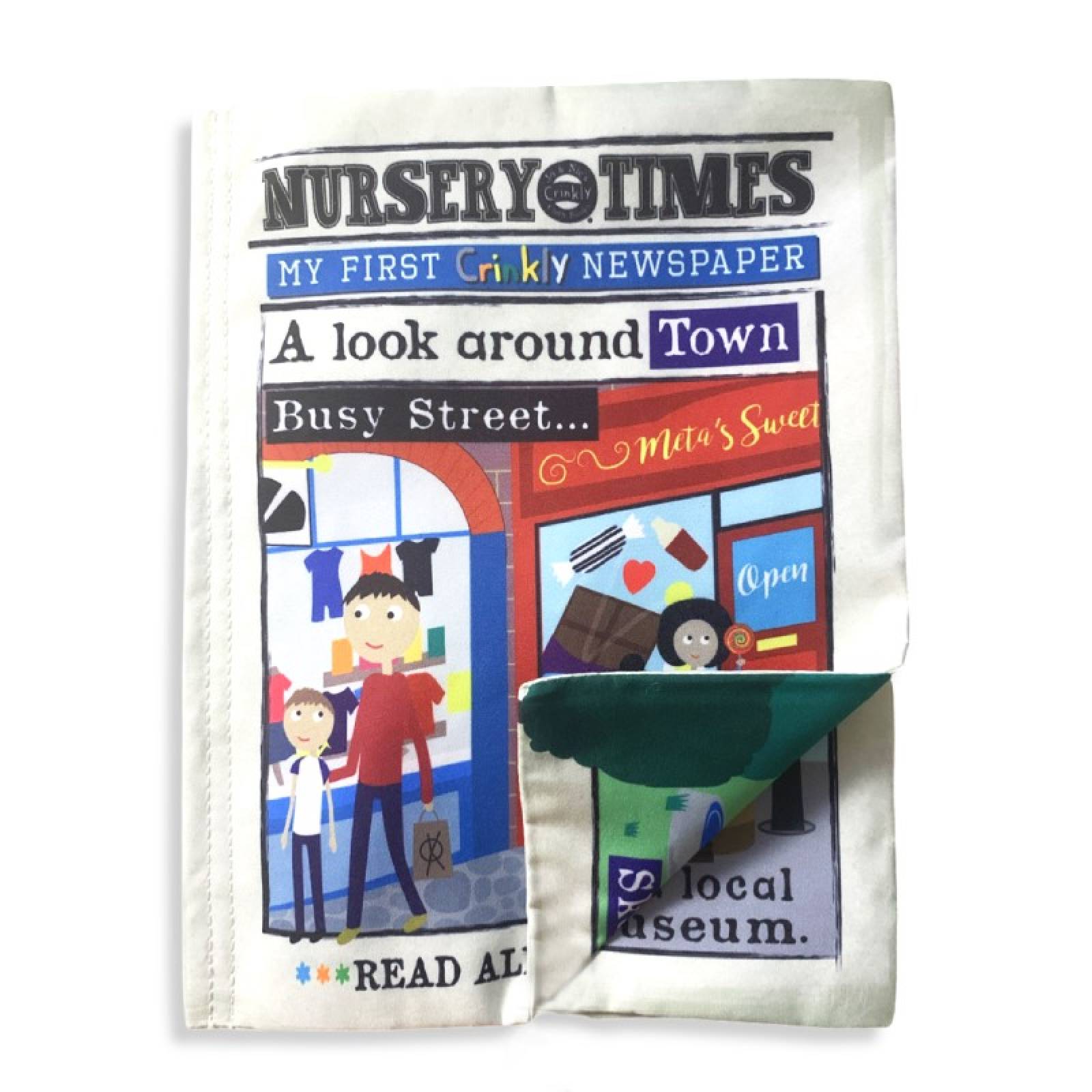 A Look Around Town - Nursery Times Crinkly Newspaper Baby Toy 0+