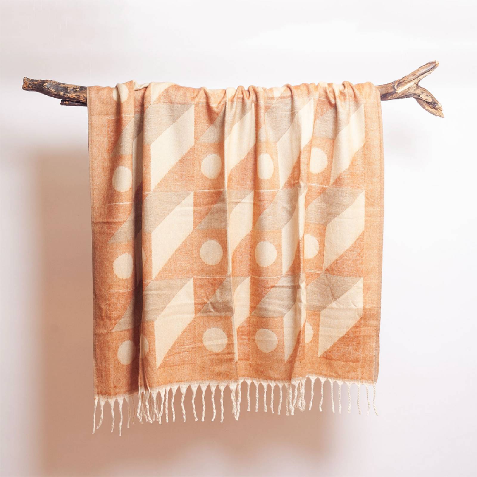 Abstract Blanket Throw In Cassis Stone