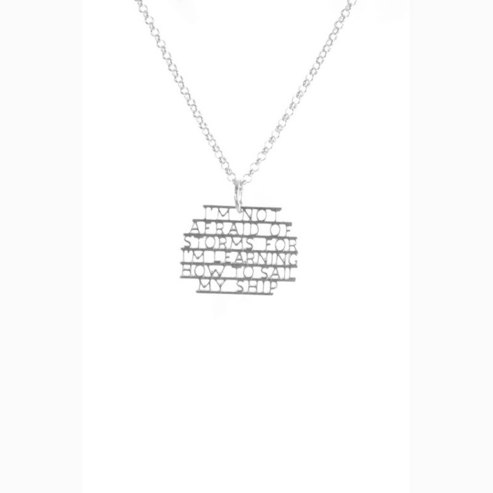 Louisa May Alcott - Storms Silver Quote Necklace By Ordbord thumbnails