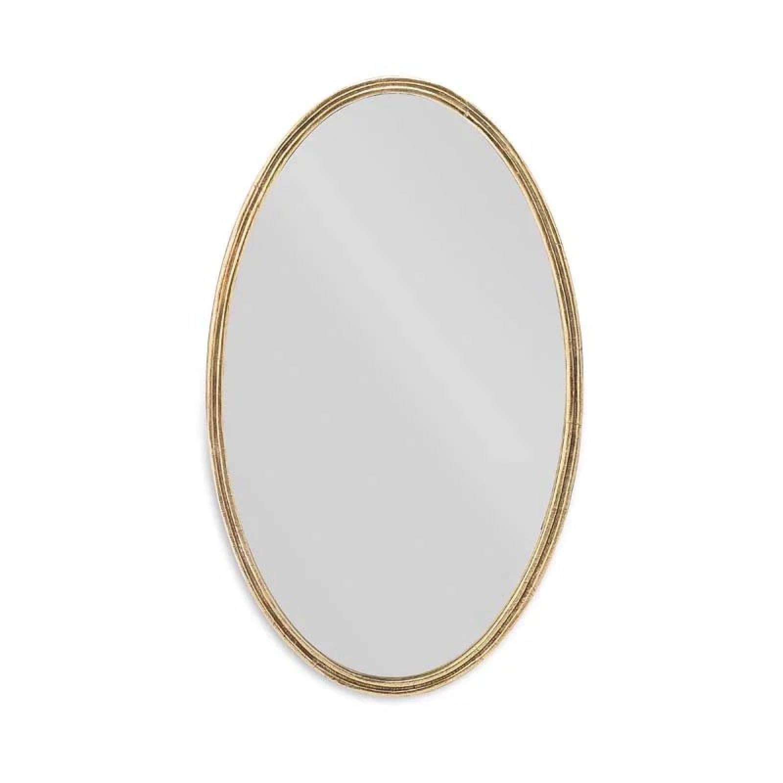 Almora Oval Mirror In Antiqued Brass