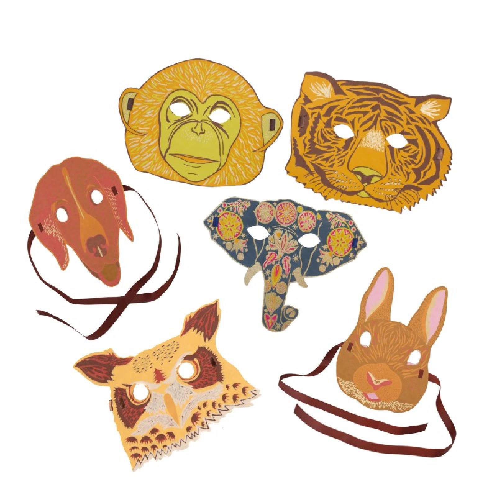 Animals Fancy Dress Paper Mask Set thumbnails