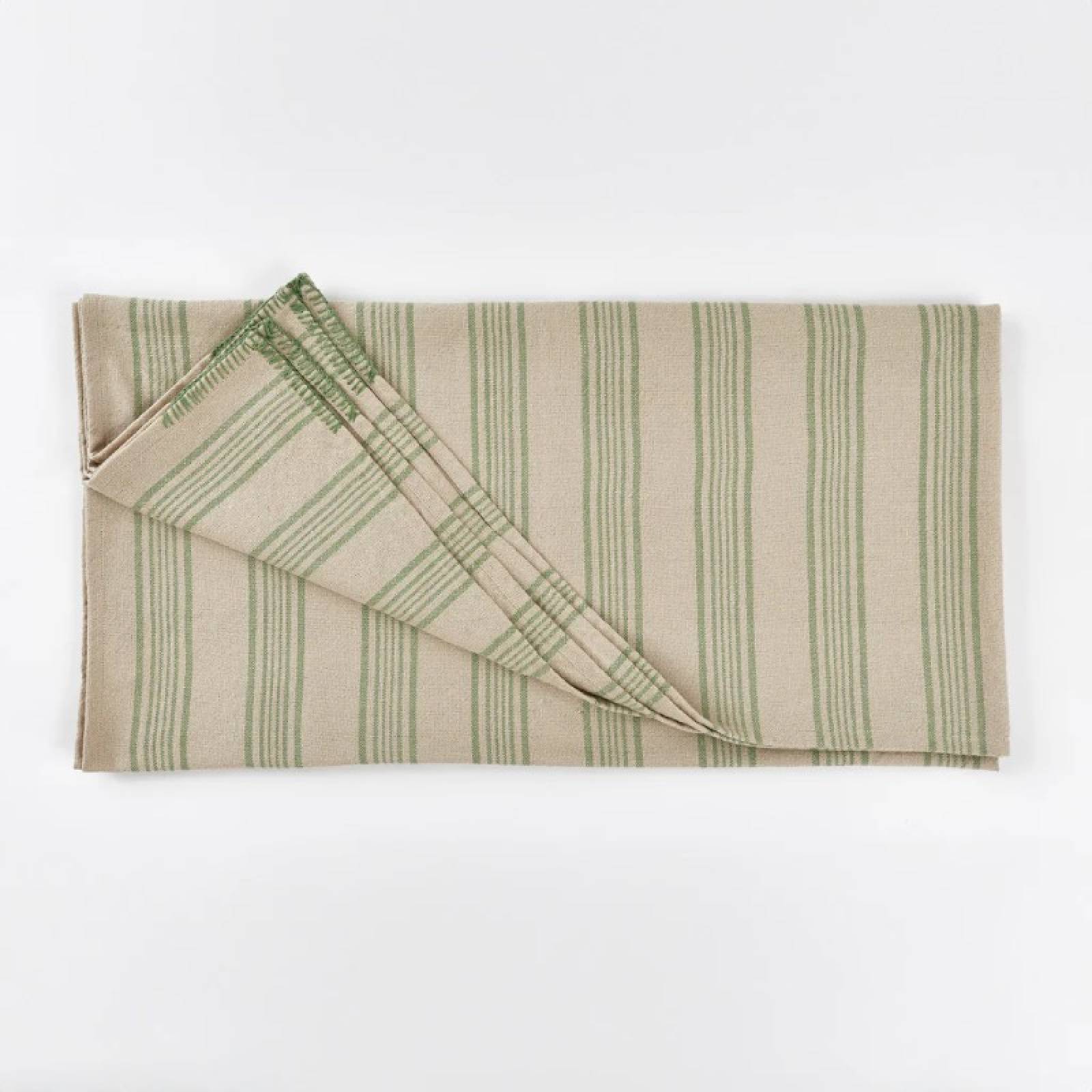 Antibes Rectangular Tablecloth In Green - Recycled Bottles