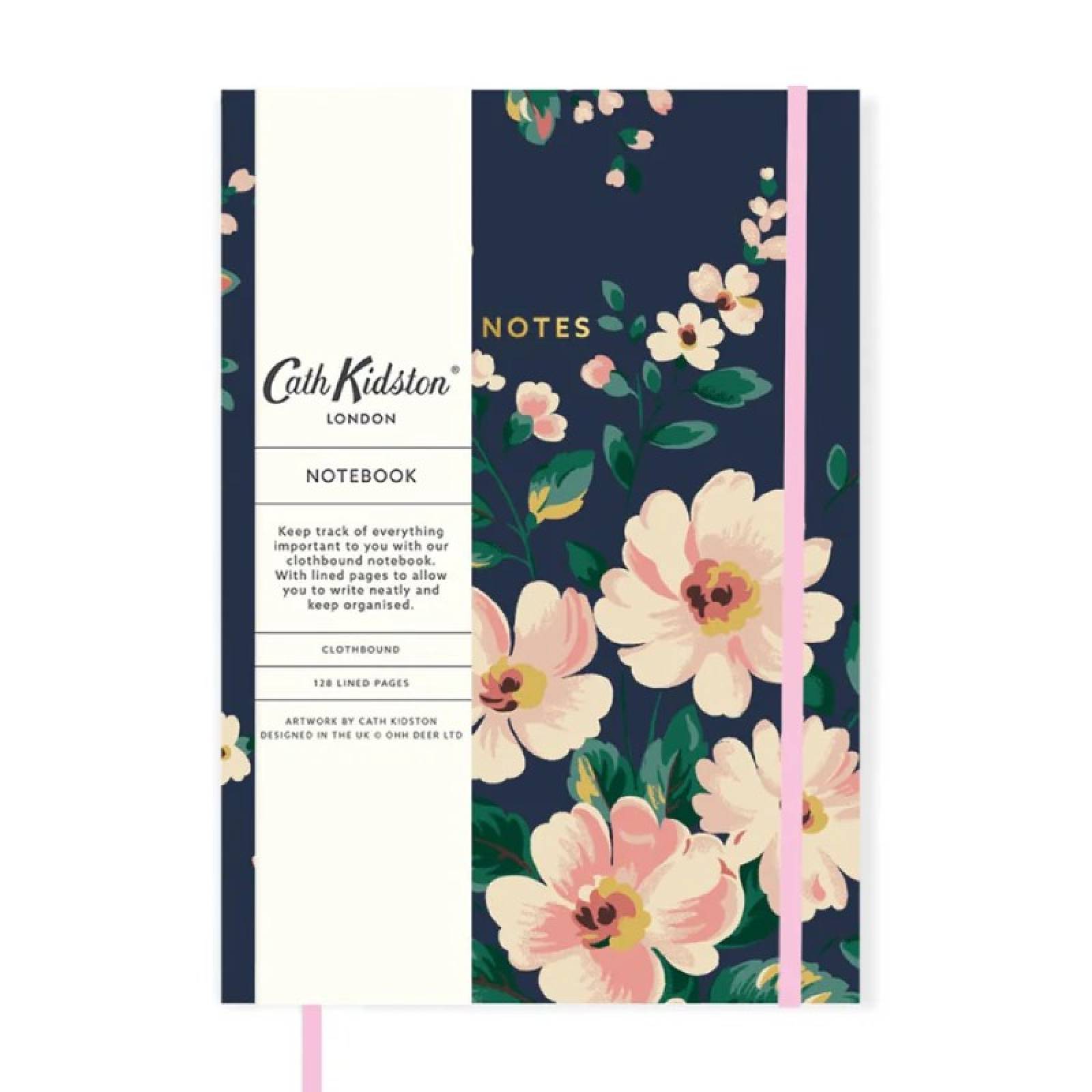 Autumn Navy Floral A5 Clothbound Notebook