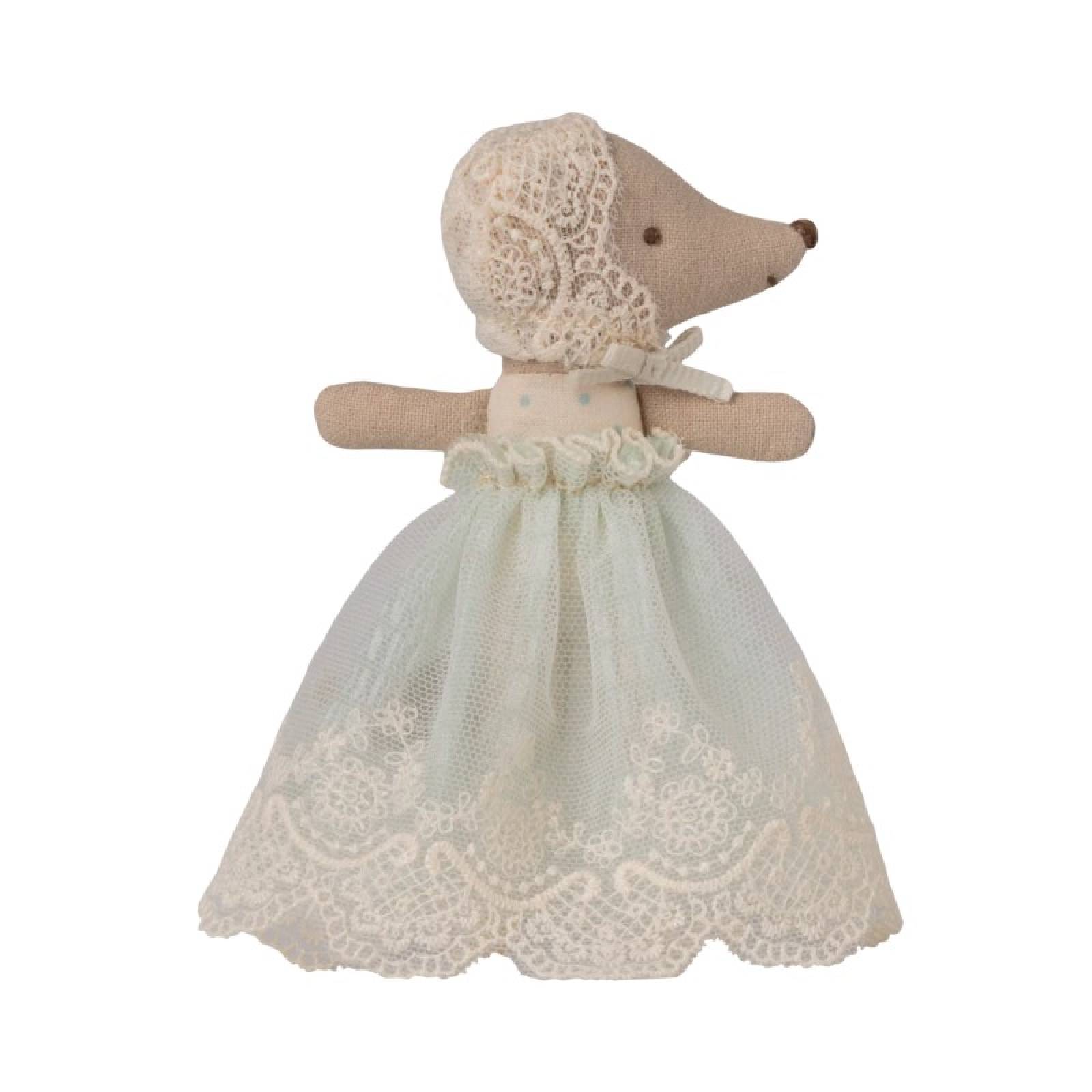 Baby Mouse In Gown In Mint By Maileg 3+