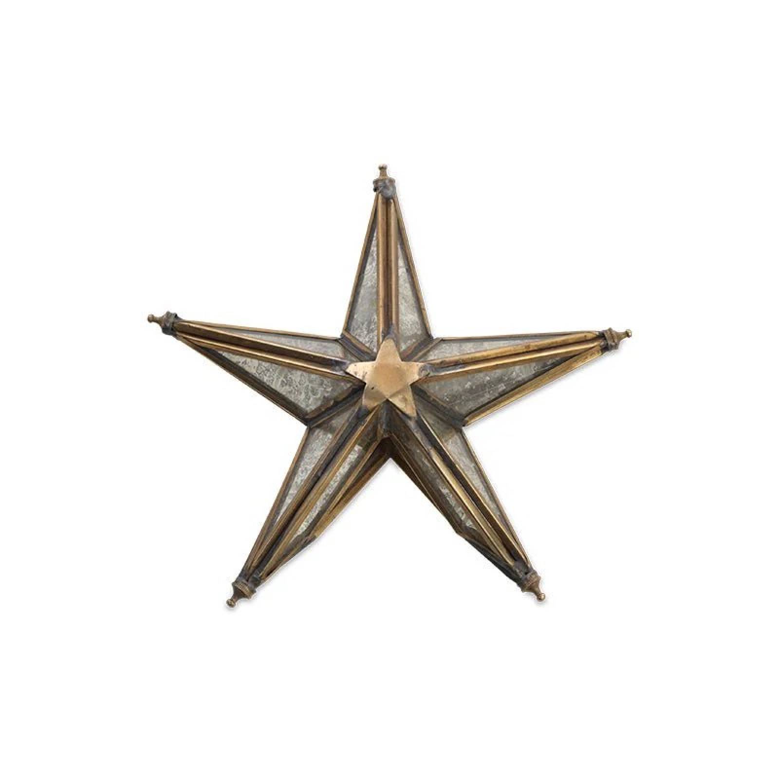 Bakara Star Glass Tree Topper In Antique Brass thumbnails