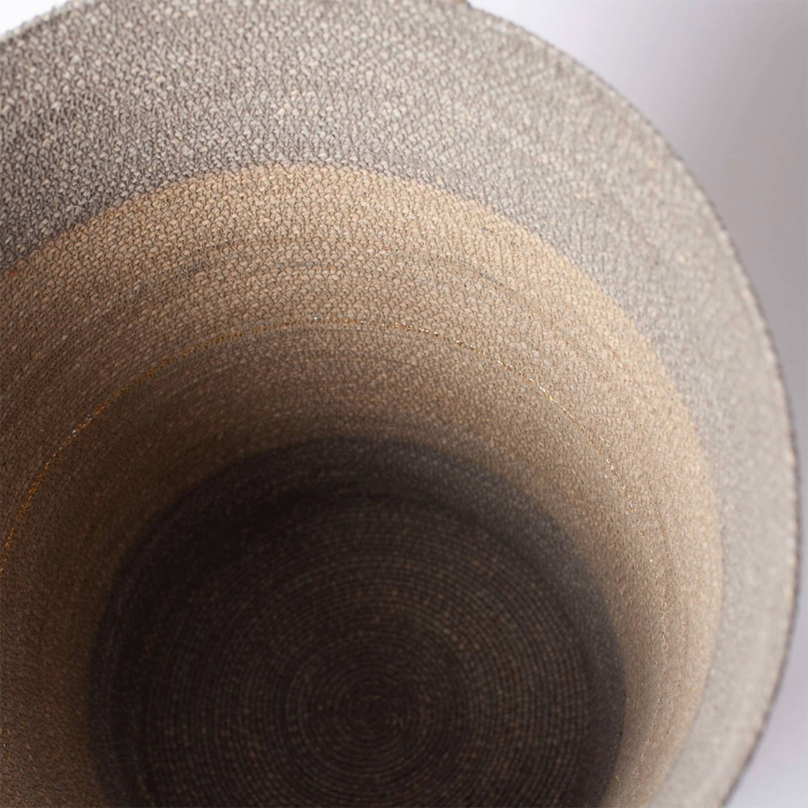 Large Conical Seagrass Basket With Grey Stripes thumbnails