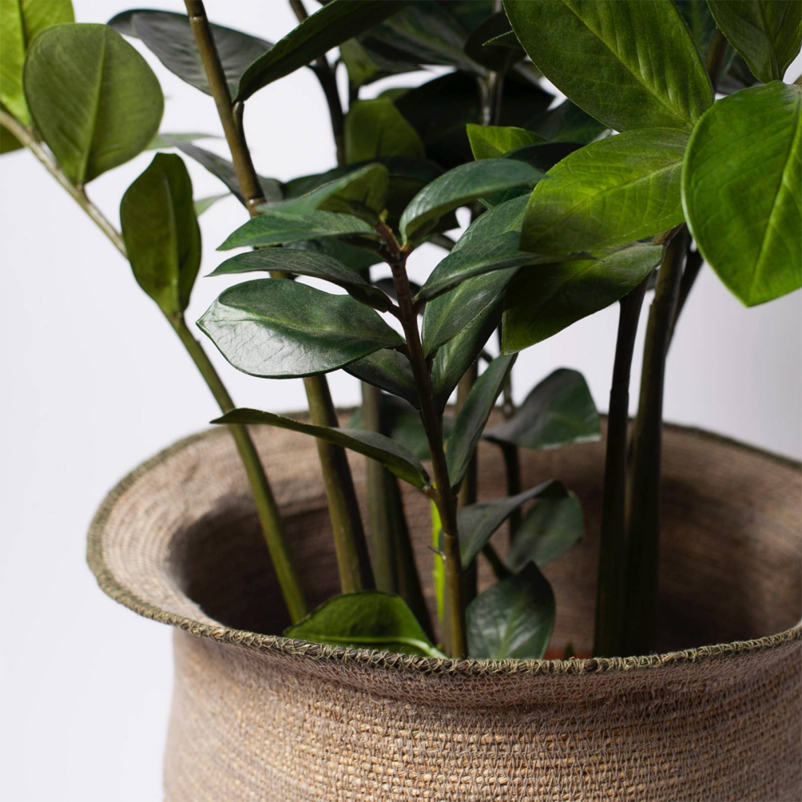 Large Egg Shaped Seagrass Basket In Orange & Green Stripes thumbnails