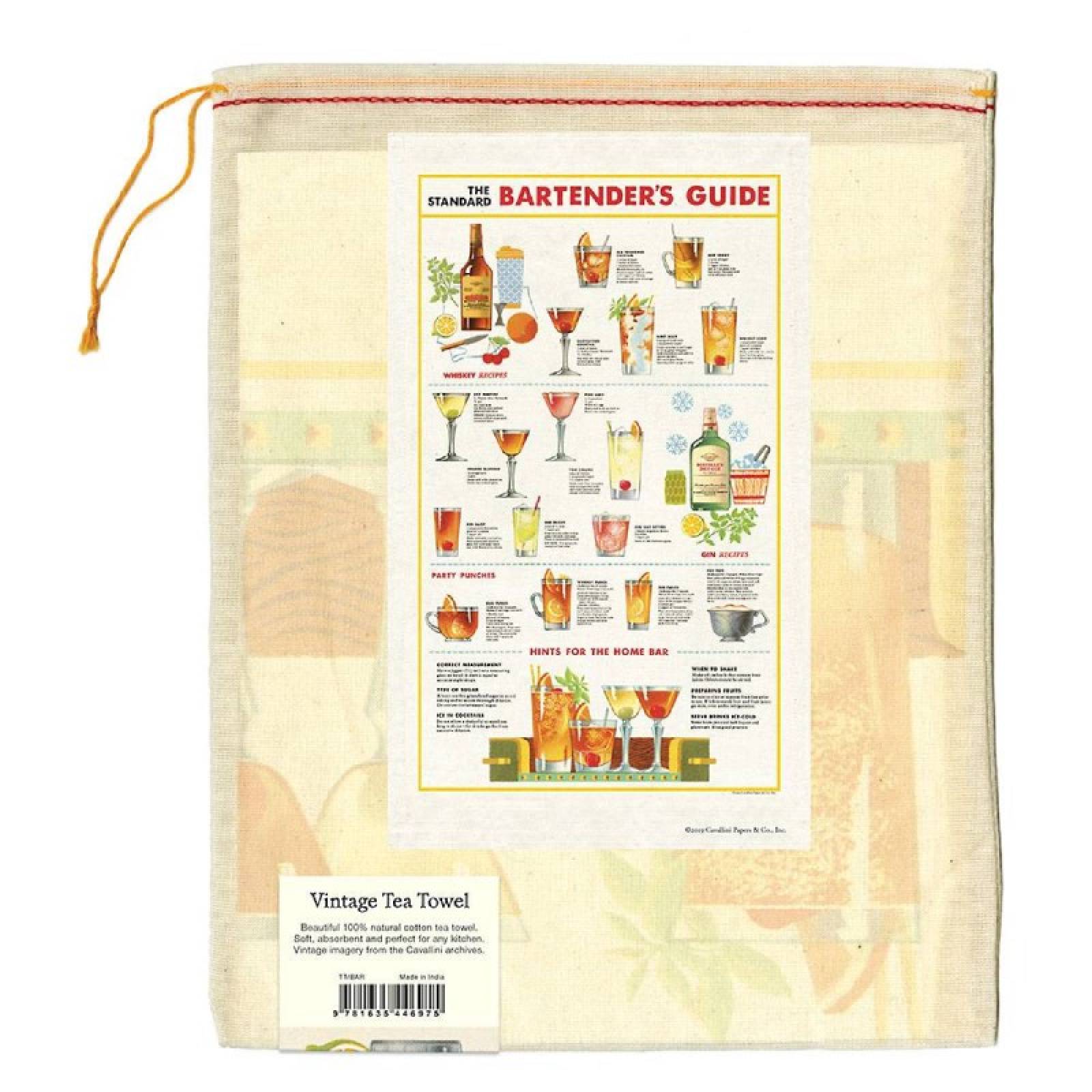 Bartender's Guide Cotton Tea Towel With Gift Bag thumbnails