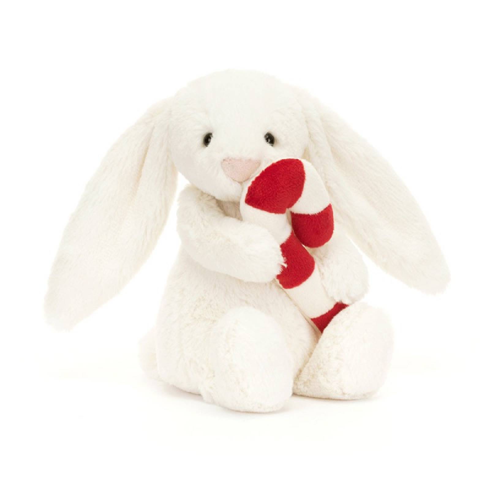 Bashful Bunny With Candy Cane Christmas Soft Toy By Jellycat 0+