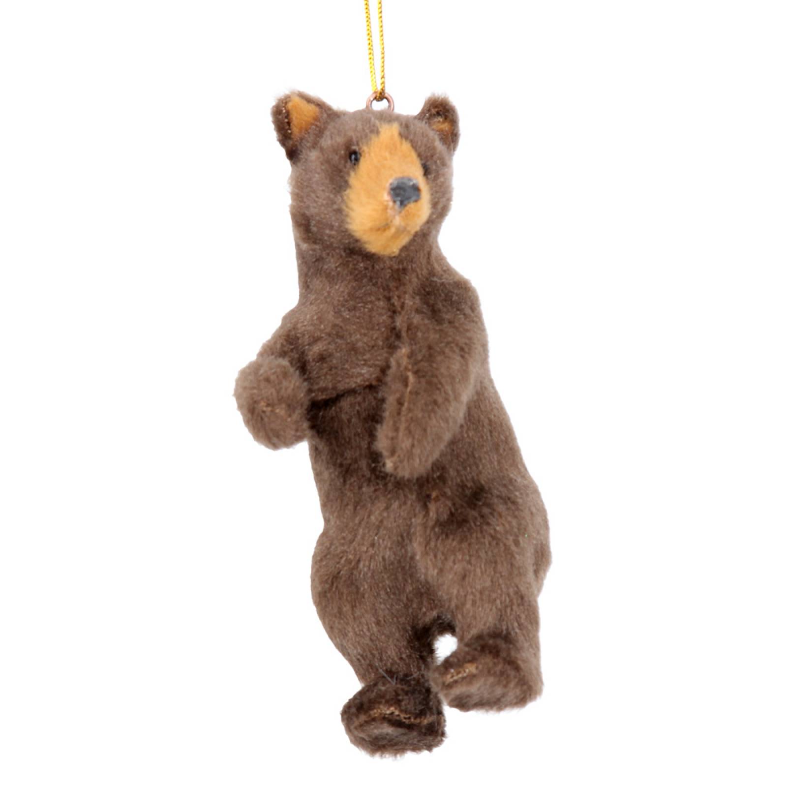 Furry Brown Bear Christmas Decoration