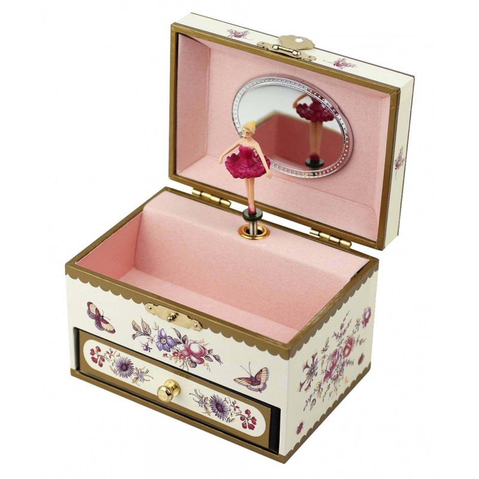 Beautiful Flowers Musical Jewellery Box With Drawer 3+ thumbnails