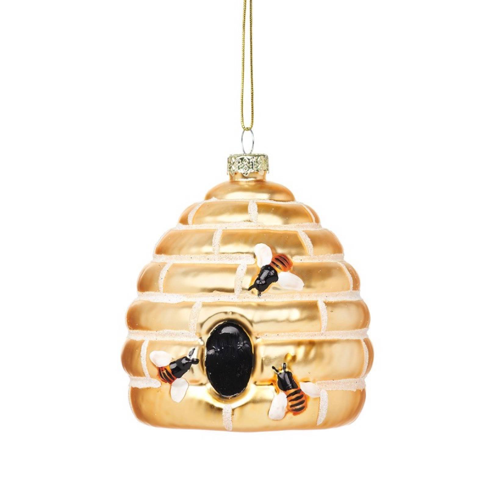 Beehive Glass Bauble Christmas Decoration