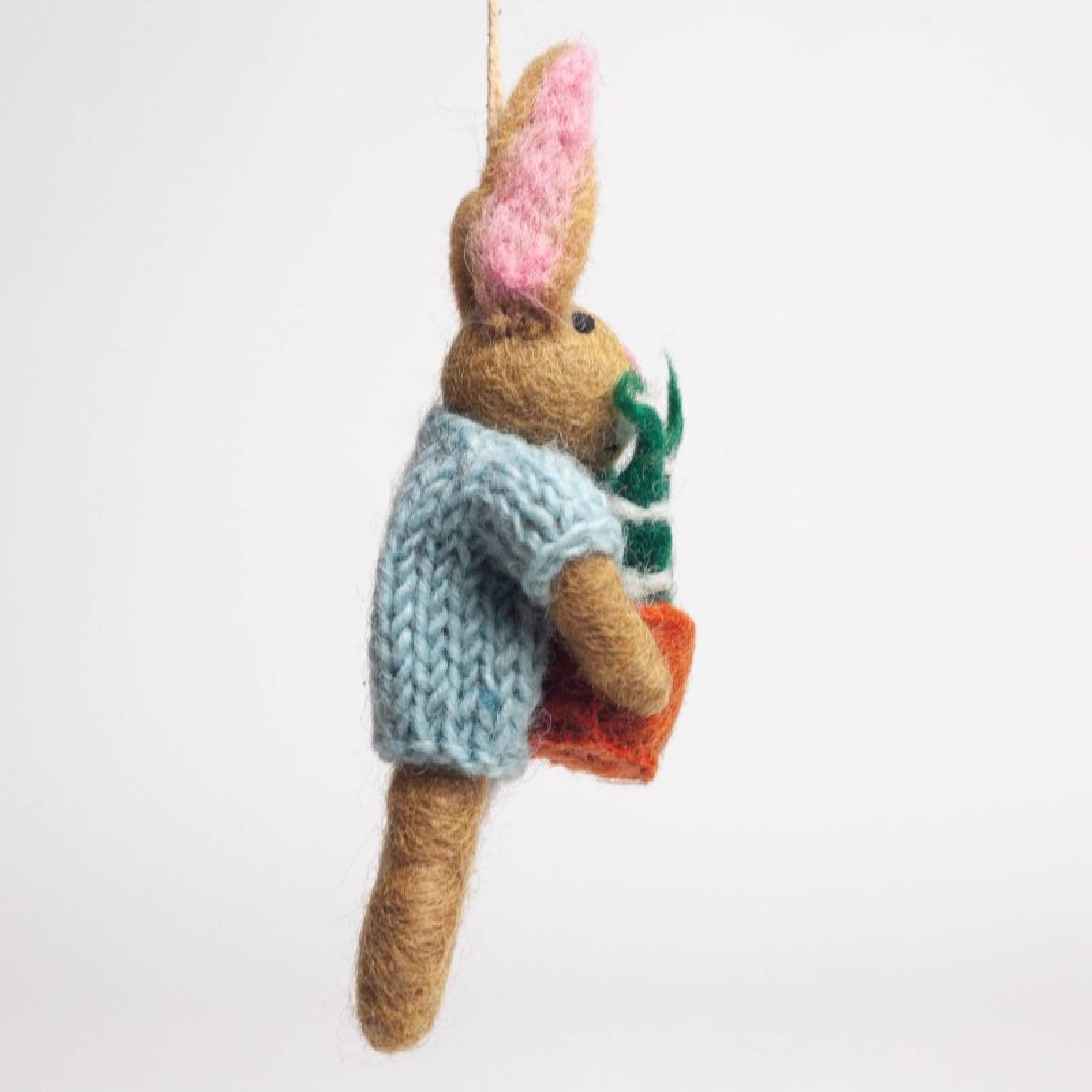 Benjamin the Bunny Houseplant - Handmade Felt Hanging Decoration thumbnails