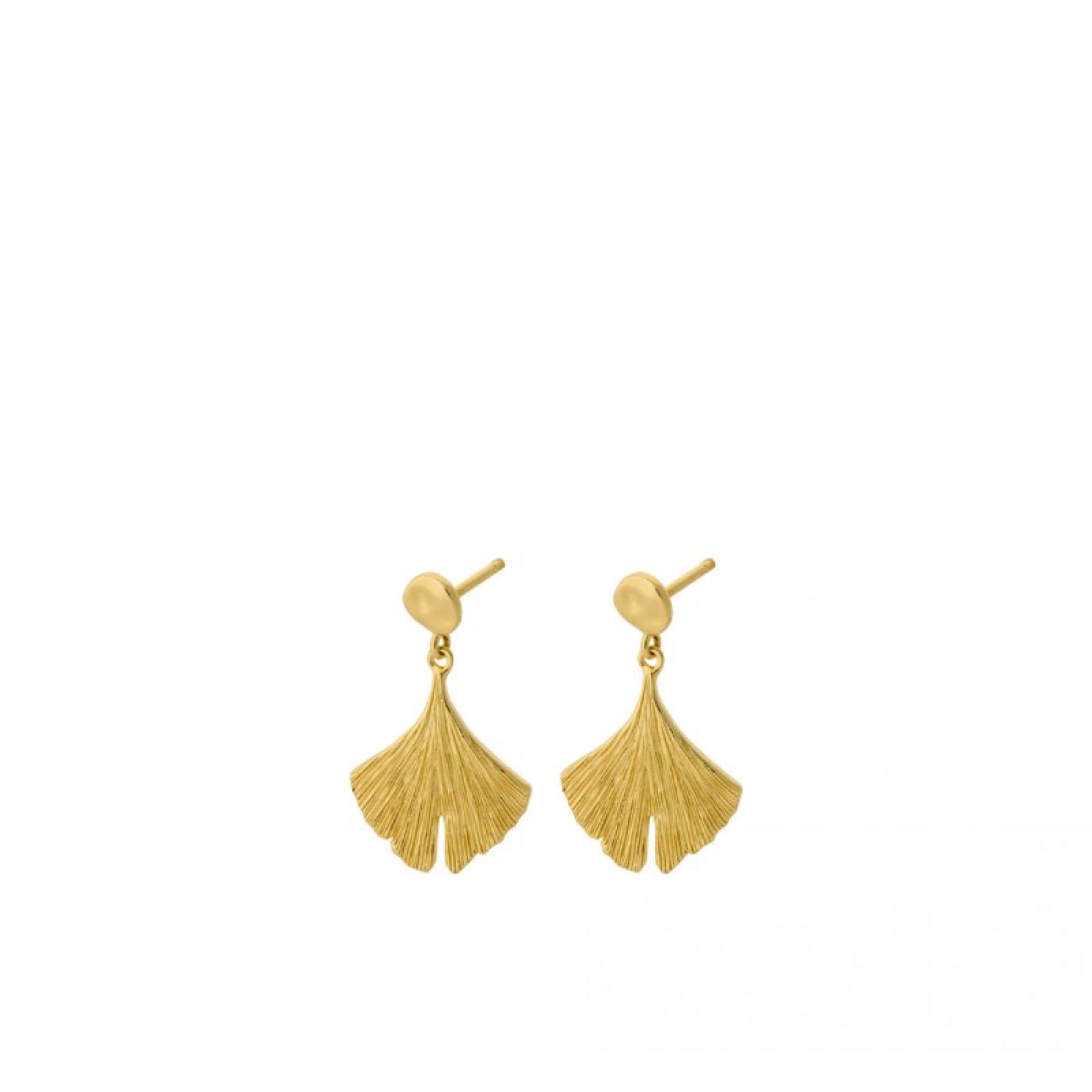 Biloba Drop Earrings In Gold By Pernille Corydon
