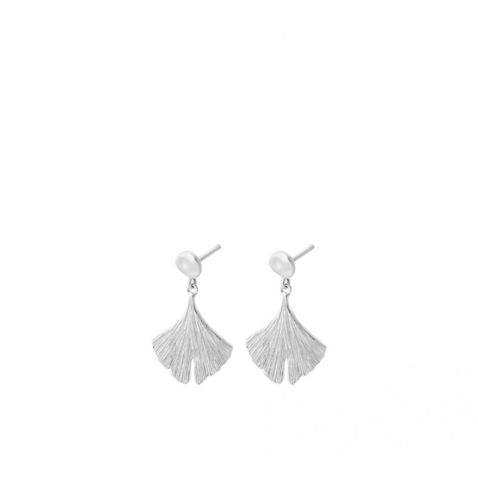 Biloba Drop Earrings In Silver By Pernille Corydon